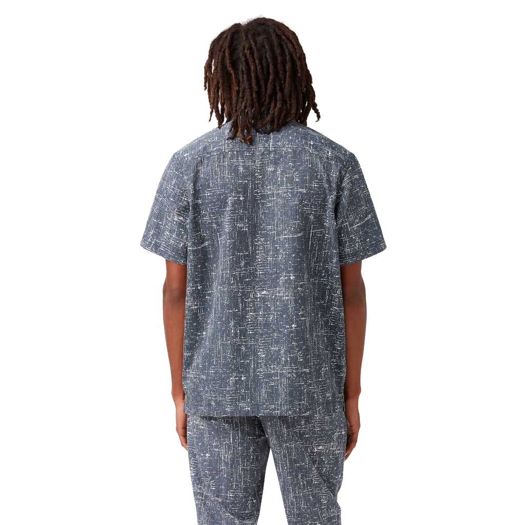 Dickies Embroidered Short Sleeve Work Shirt for Men - Rinsed Ink Blue - Durable Cotton Twill Shirt for Construction, Landscaping & Outdoor Work