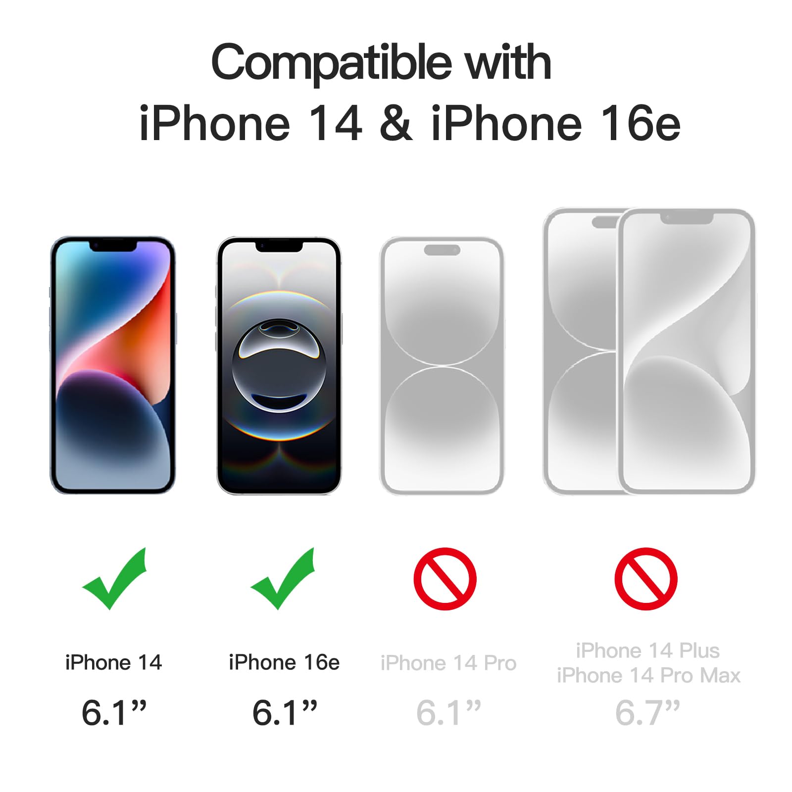JETech iPhone 16e 2025 & iPhone 14 6.1-Inch Tempered Glass Screen Protector - 9H Hardness, Full Coverage, HD Clear, Case-Friendly (3-Pack) - Perfect for Everyday Use, Gaming, and Work Protection