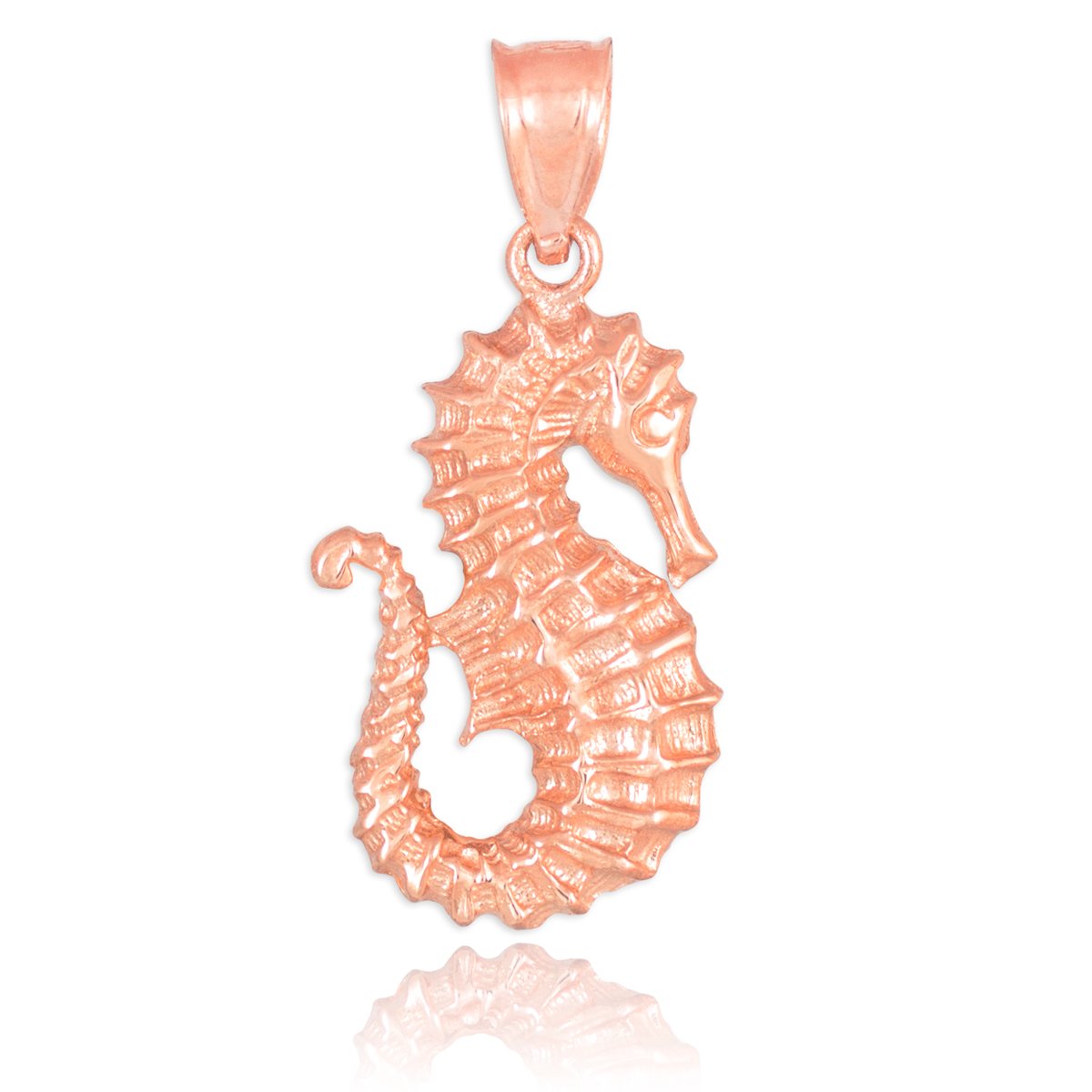 10K Rose Gold Seahorse Pendant Necklace for Women - Elegant Sea Horse Charm Jewelry Gift for Her - Perfect for Birthday, Anniversary & Beach Vacations