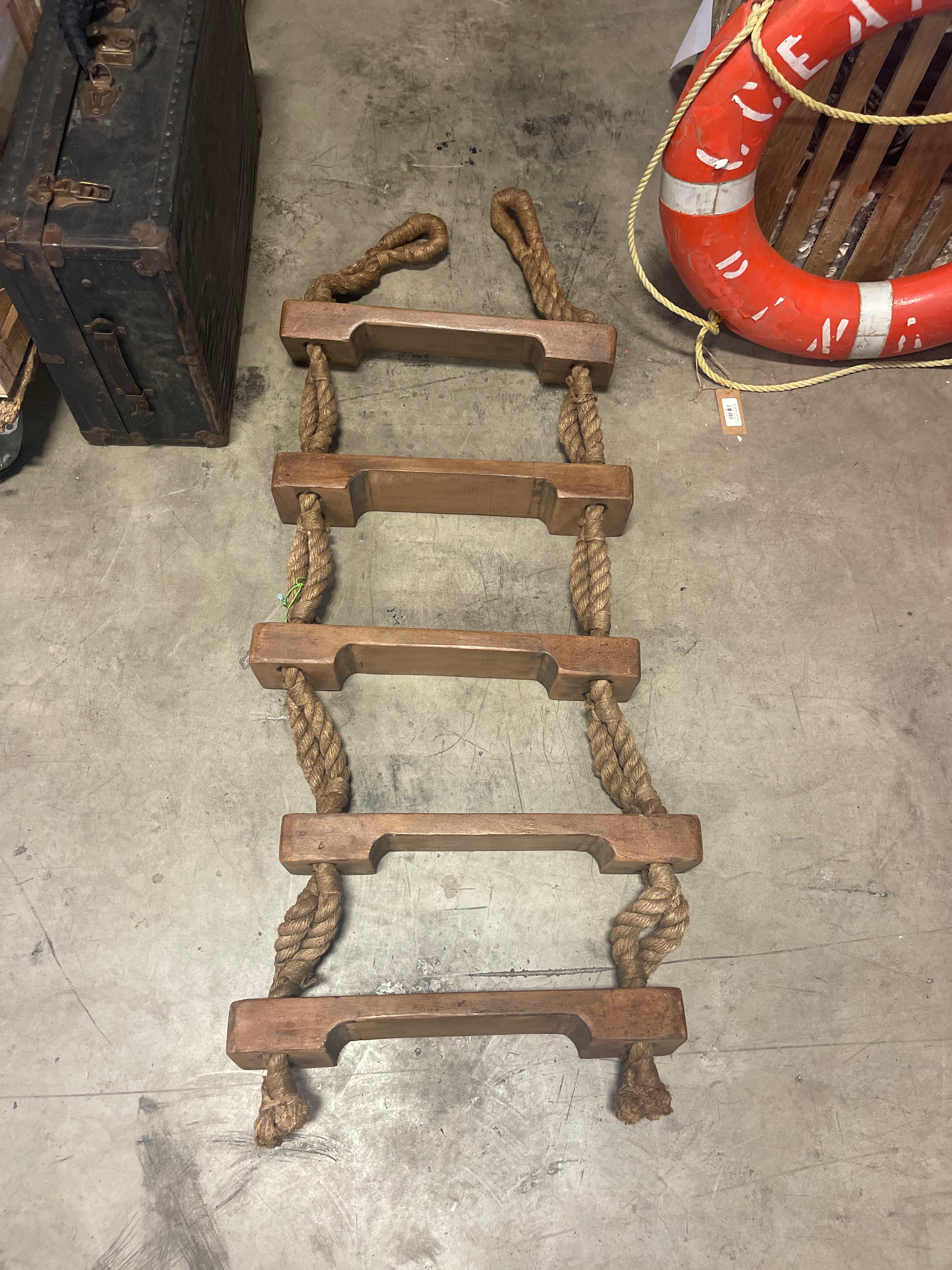 Vintage Rope Boat Ladder - Heavy Duty Marine Boarding Ladder for Boats, Yachts & Docks | Perfect for Swimming, Diving & Water Sports