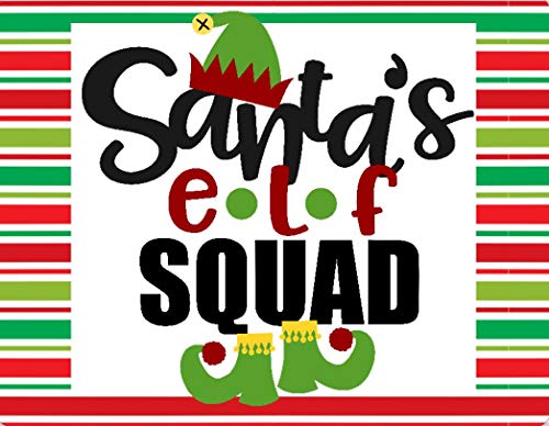 7x9 Santa's Elf Squad Metal Wreath Sign - Vintage Christmas Decor for Home, Office & Holiday Party | Rustic Holiday Wall Art for Fireplace Mantel & Front Door