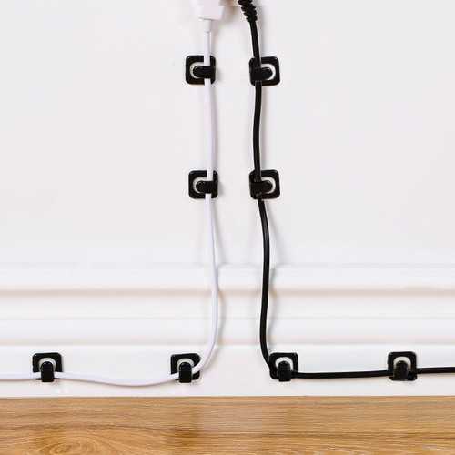 Bakeey 18-Piece Strong Adhesive Wall & Desktop Cable Clips - Cord Organizer for Wire Management - Perfect for Home, Office, and Workspace Organization