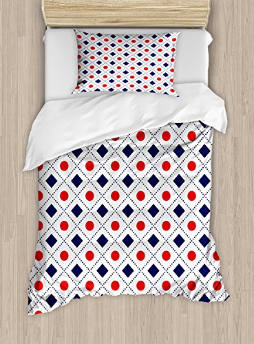 Navy Blue Red and White