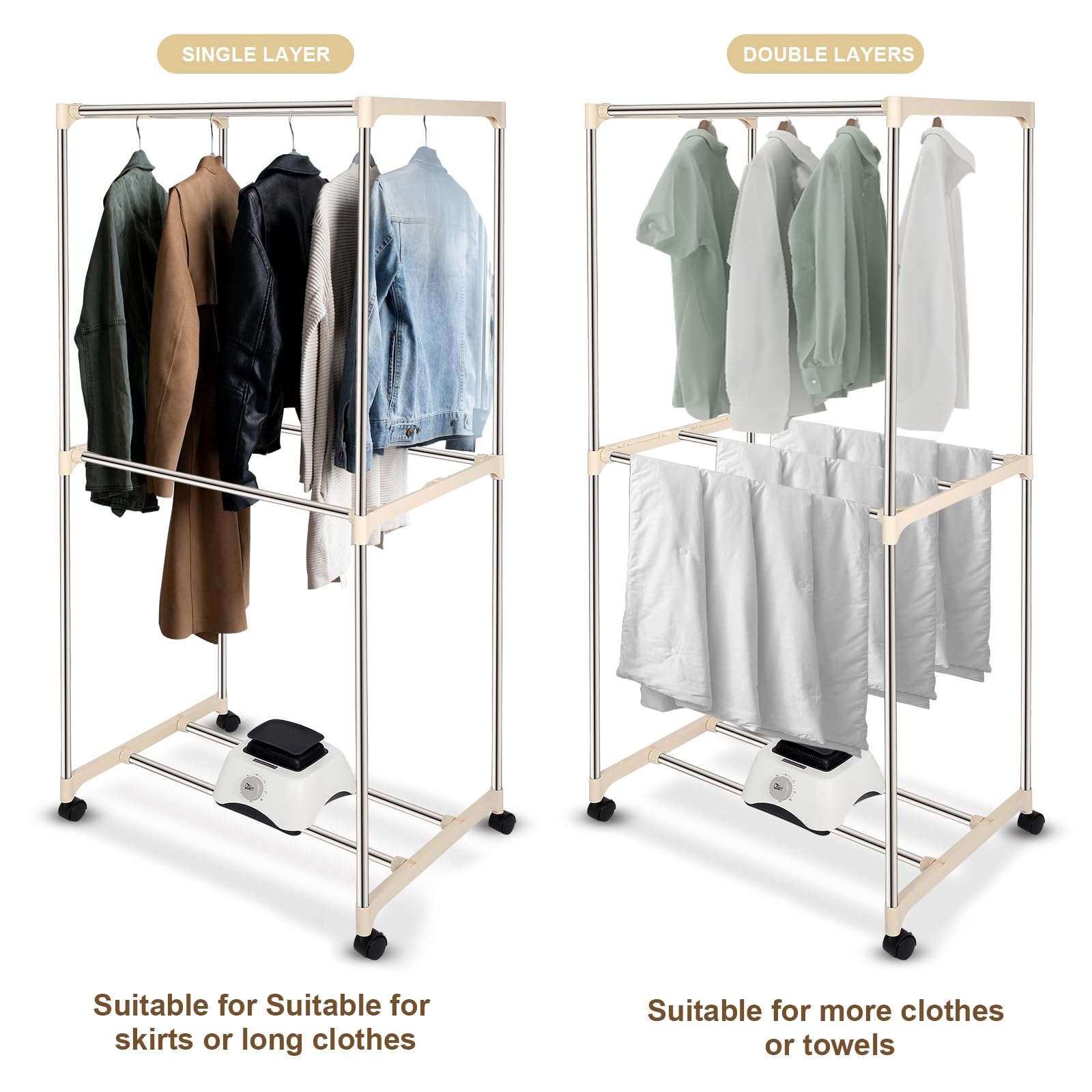 Portable Electric Clothes Dryer Machine with Timer - Compact Laundry Drying Rack for Apartments & Homes - Perfect for Small Spaces, Dorm Rooms & Quick Indoor Drying