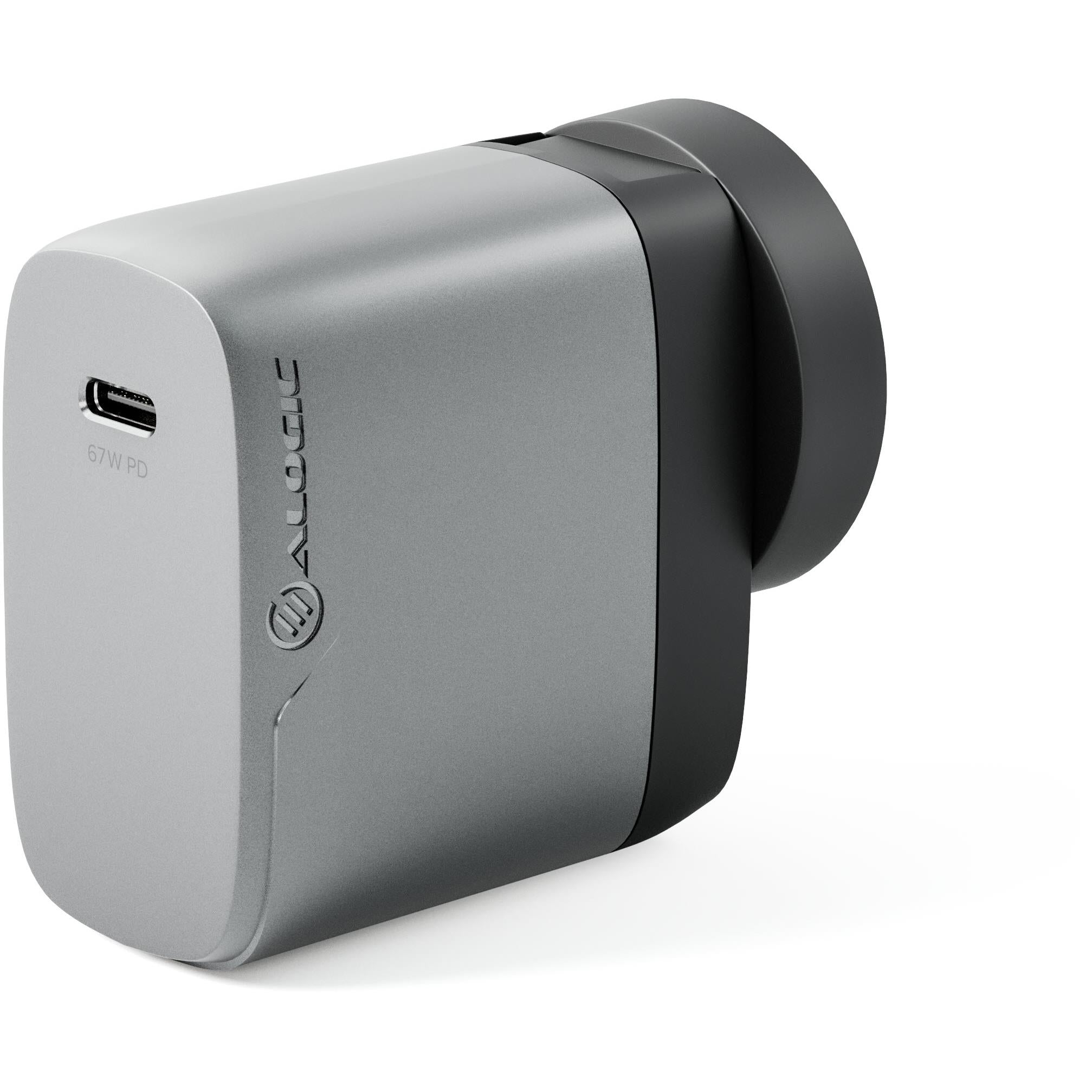 ALOGIC 67W GaN Fast Charger with Multi-Country Adapter - Compact Travel Charger for Laptop, Phone & Tablet (Space Grey) | Perfect for Business Trips, Vacations & International Travel