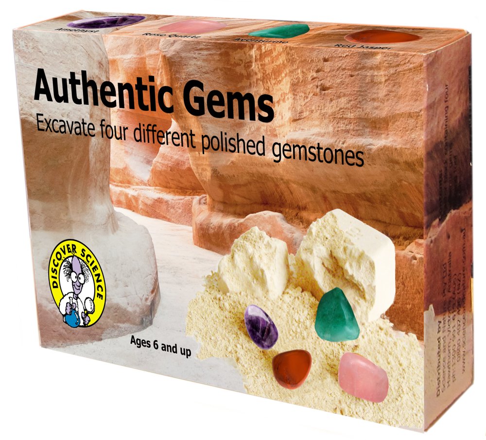 Authentic Gemstone Dig Kit for Kids - Educational STEM Science Toy for Fossil & Crystal Mining - Great for Birthday Gifts & Classroom Activities