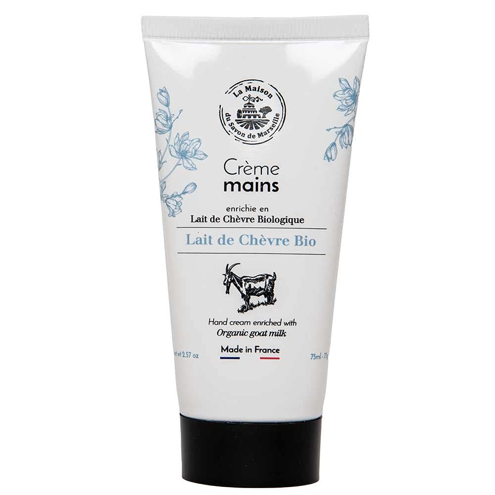 Organic Goats Milk & Argan Oil Moisturizing Hand Cream - 75ml Hydrating Marseille Soap Hand Lotion for Dry Skin - Perfect for Winter Care, Office Use & Travel Essentials