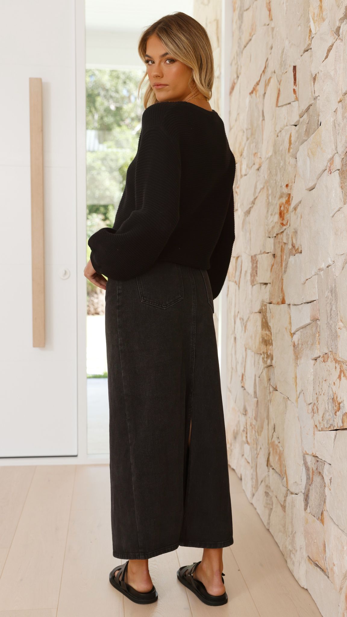 Carmel Knit Sweater for Women - Soft & Cozy Black Pullover | Perfect for Fall & Winter Outfits, Casual Wear & Layering