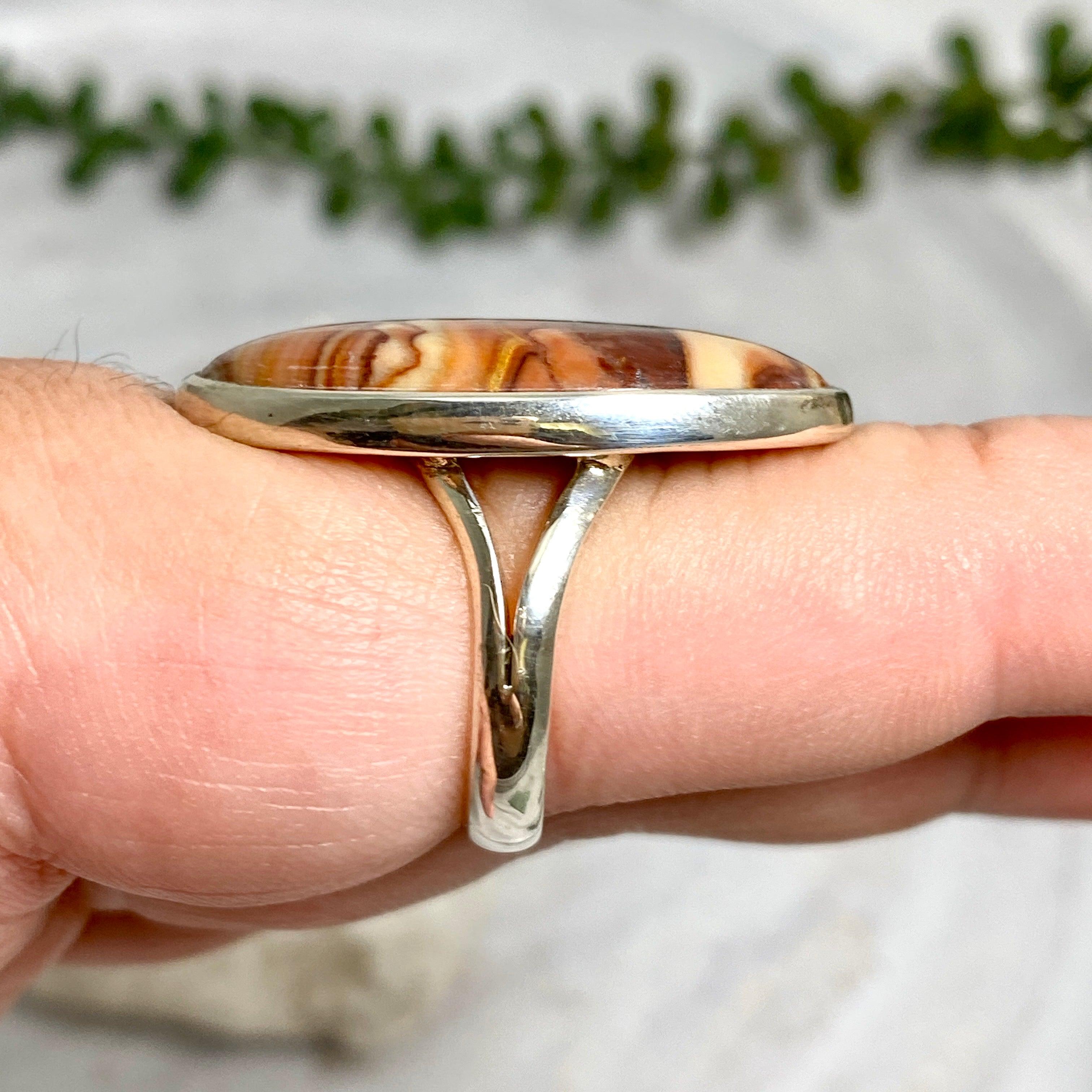 Dolomite Oval Ring Size 9 - KRGJ1686 | Elegant Gemstone Jewelry for Women, Perfect for Weddings, Parties & Special Occasions
