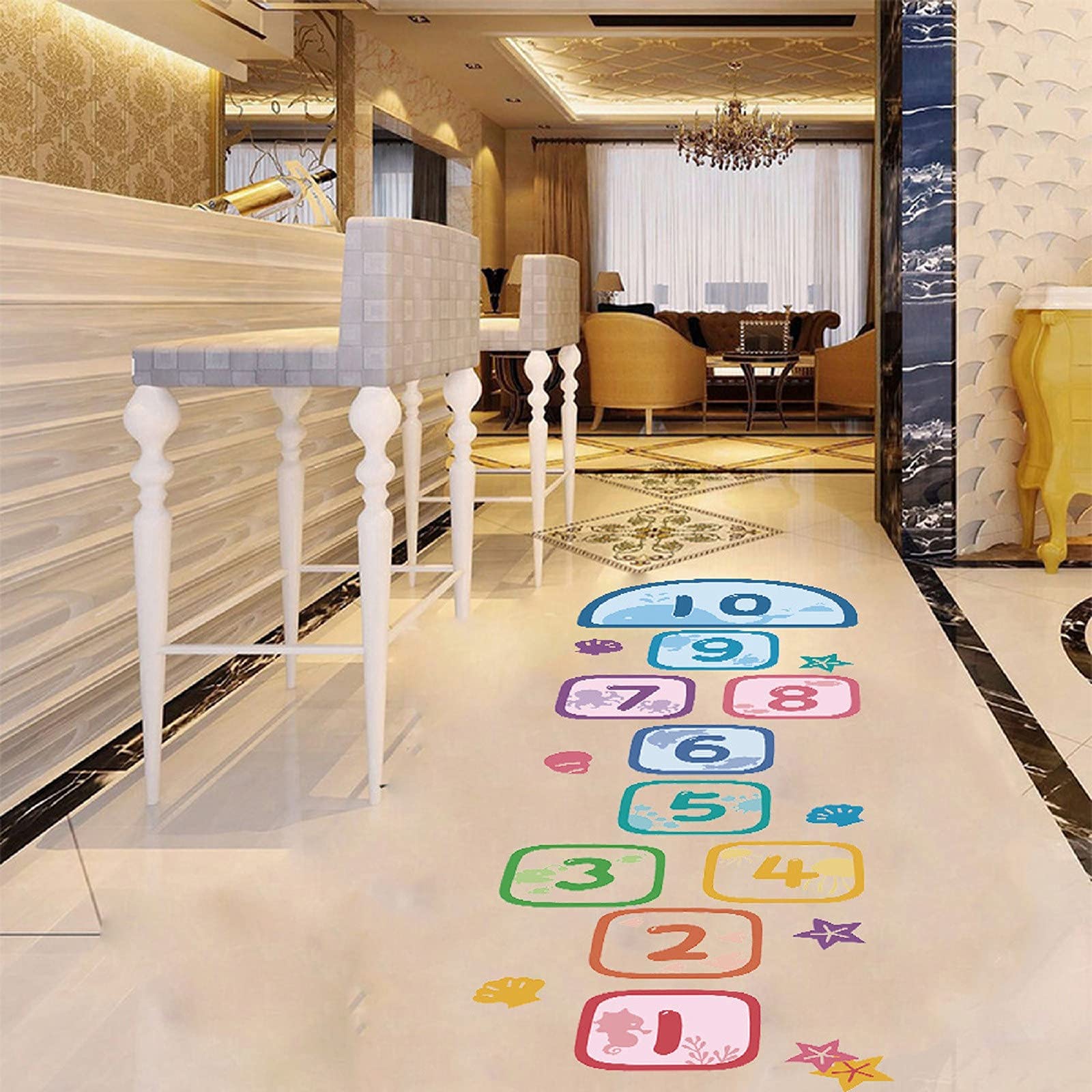 Kids Removable Jump House Game Stickers - DIY Interactive Floor & Wall Decals for Indoor/Outdoor Play - Perfect for Playrooms, Backyards & Birthday Parties