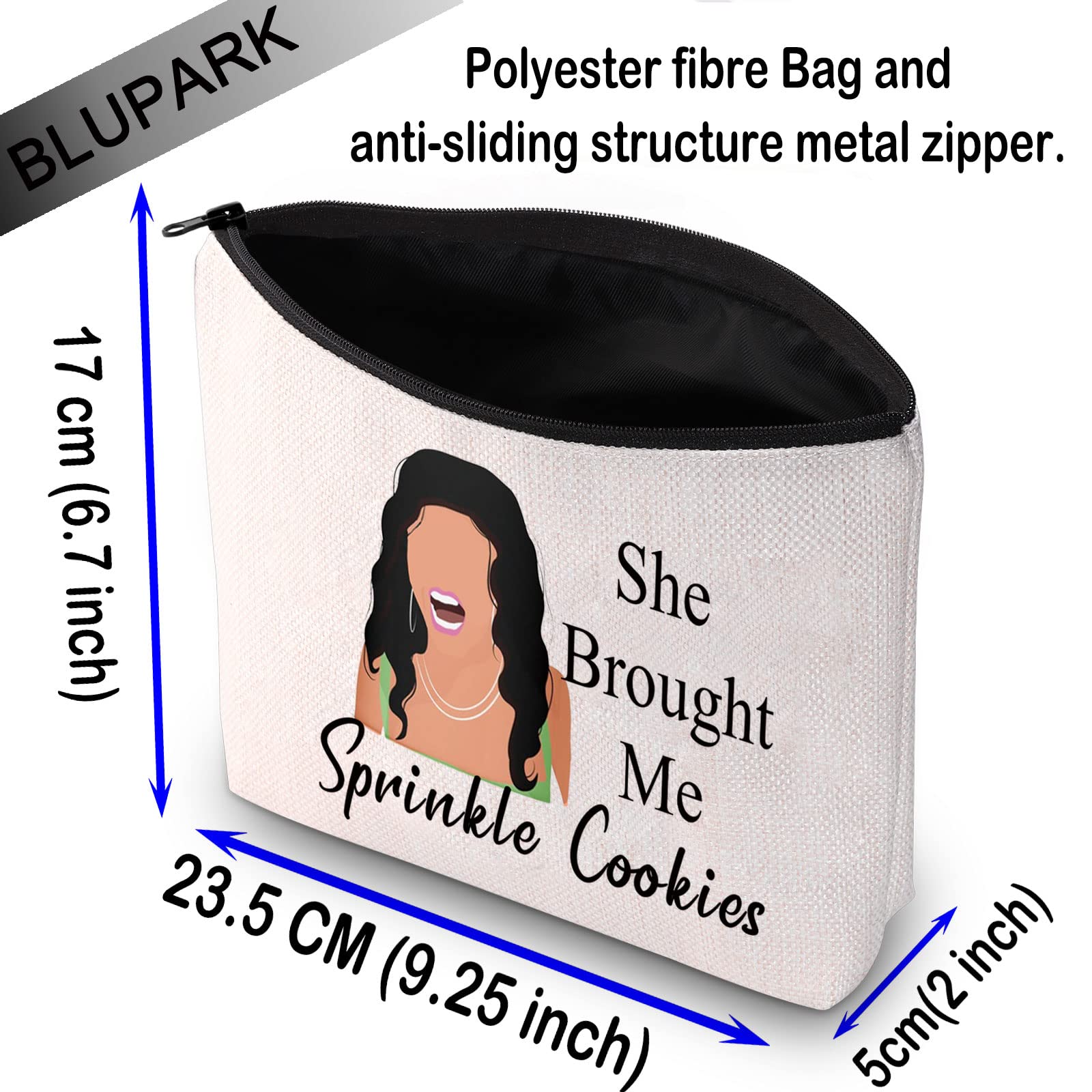 BLUPARK RHONJ TV Show Inspired Makeup Bag - Real Housewives Gift for Fans (Sprinkle Cookies Design) - Perfect Cosmetic Organizer for Travel, Home & Office Use