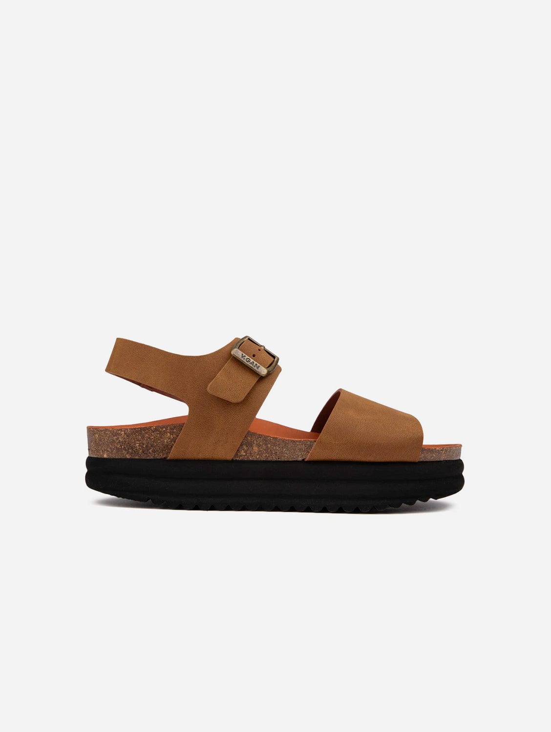 Clove Women's Vegan Flatform Sandals - Comfortable & Stylish Caramel Color | Perfect for Summer Outfits, Beach Vacations & Casual Wear