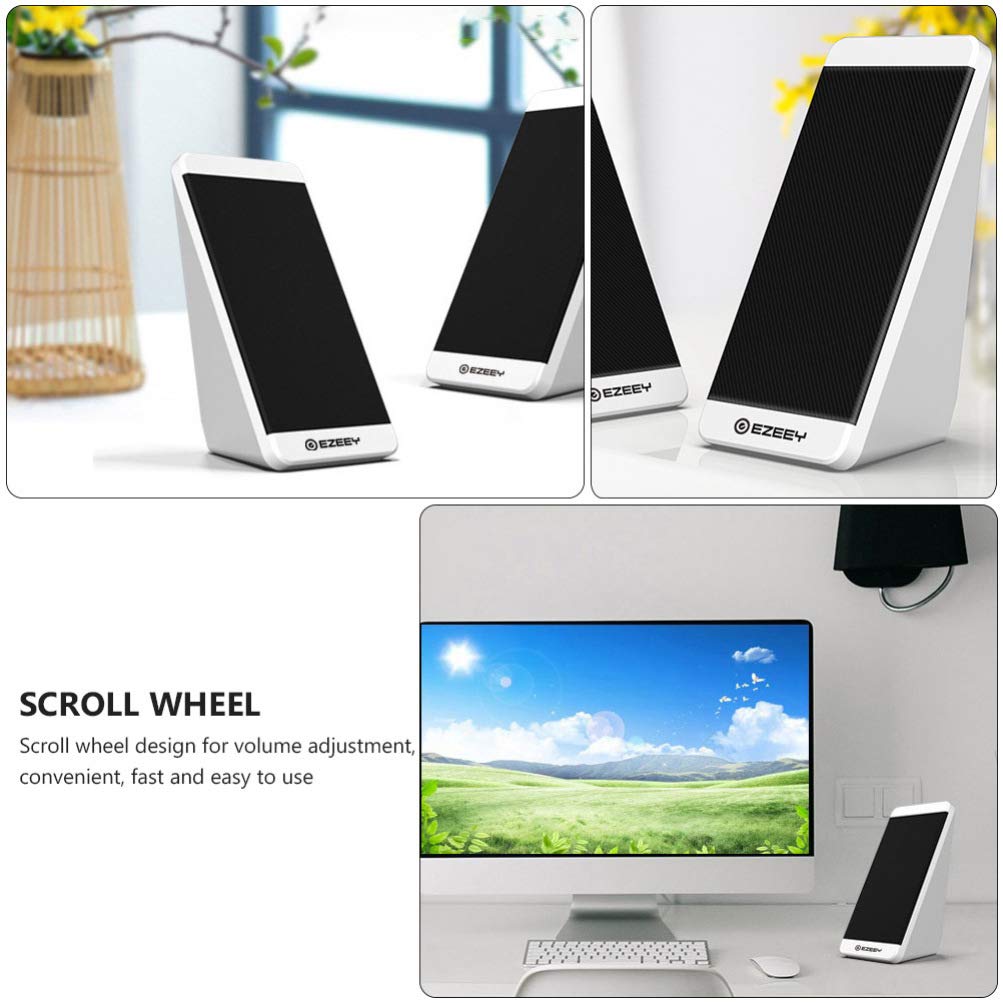 SOLUSTRE 1 Pair Mini Computer Speaker - USB Wired Stereo Sound with Bass Surround, HD Audio for PC, Laptop, Desktop - Perfect for Home Office, Gaming, and Multimedia Use
