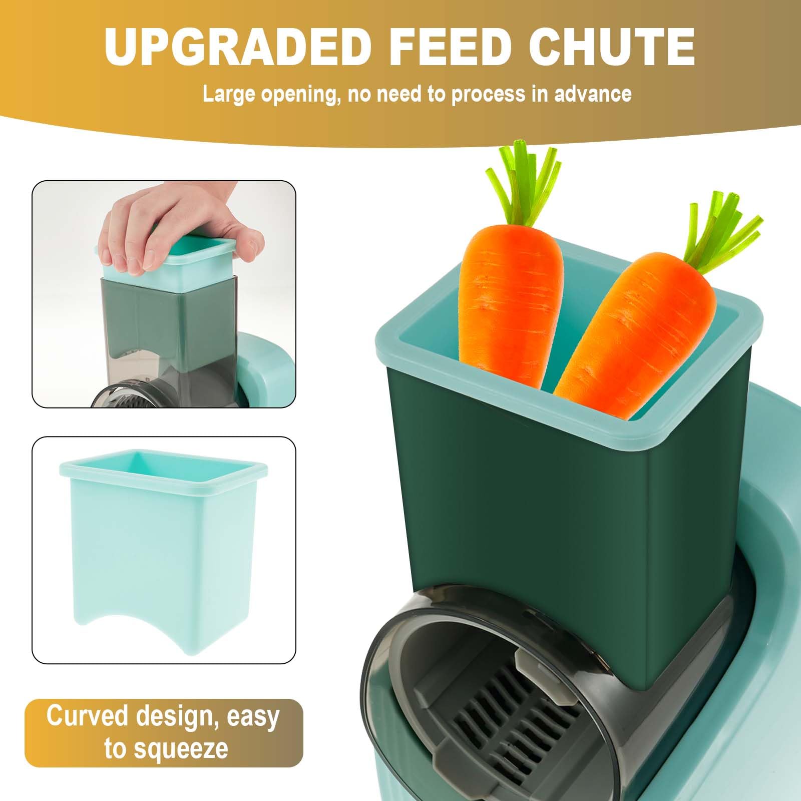 Electric Salad Shooter & Cheese Grater - One-Touch Kitchen Slicer & Shredder for Vegetables, Fruits & Cheese | Perfect for Meal Prep, Healthy Eating & Quick Salad Making (Green)