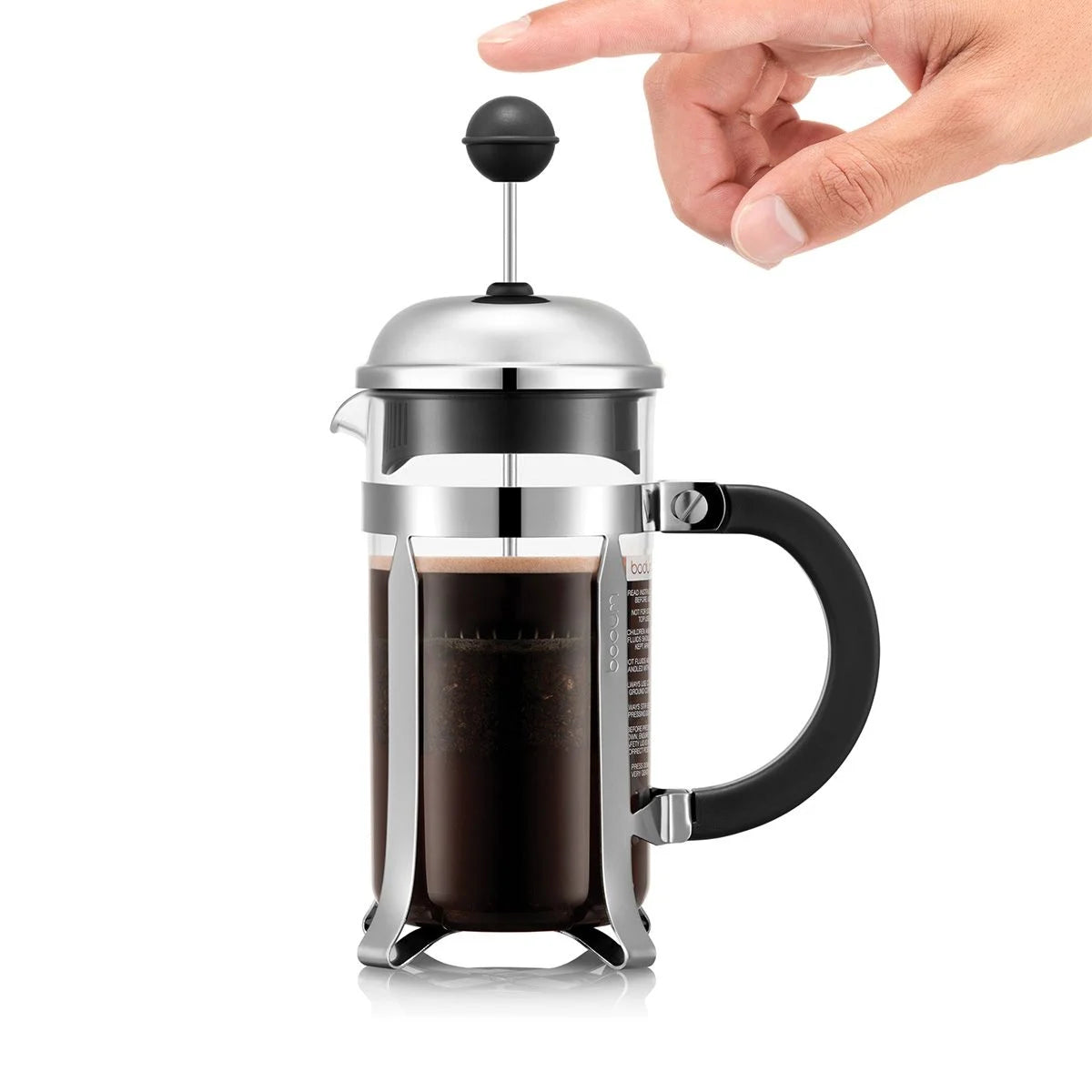Bodum Chambord 3 Cup French Press Coffee Maker - Stainless Steel Chrome Plated for Rich & Bold Brew - Perfect for Home, Office & Camping Use