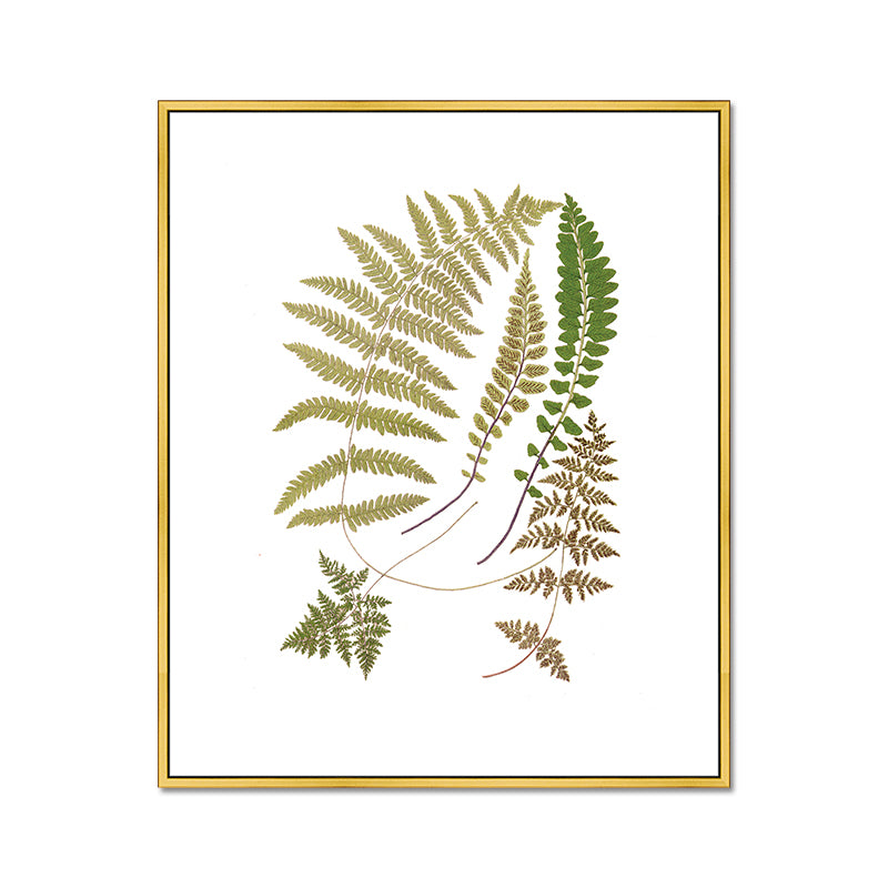 Green Leaves Canvas Print - Modern Plant Art with Floater Frame - Perfect for Living Room, Bedroom & Office Wall Decor