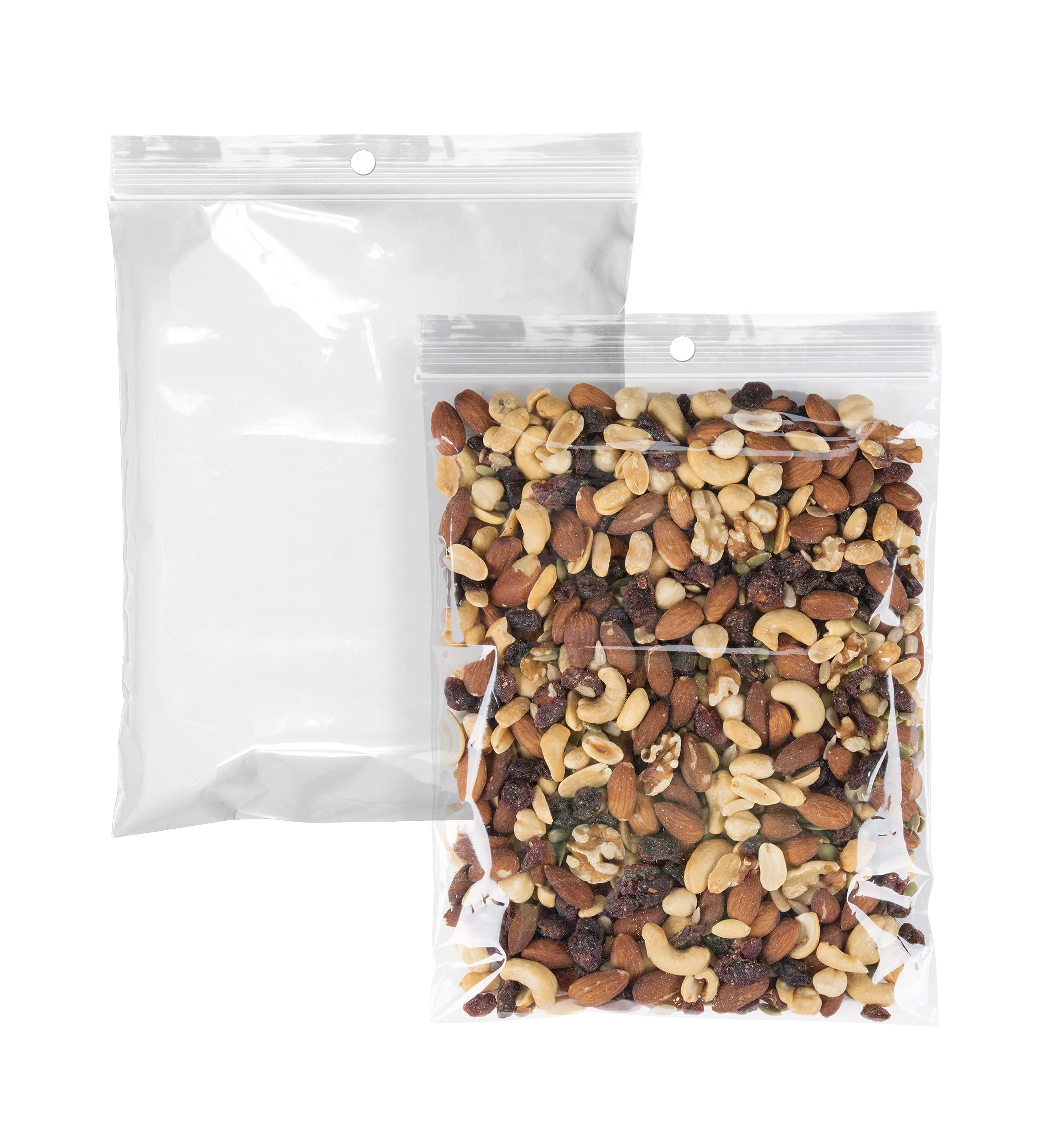 APQ 1000 Pack Heavy Duty 8x10 Inch Zipper Bags with Hang Hole - 4 Mil Thick Polyethylene Storage Bags with Seal Top Closure for Food Service, Industrial Use | Perfect for Bulk Storage, Organization & Commercial Packaging