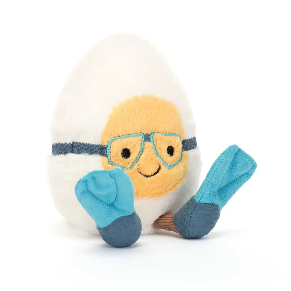 Jellycat Amuseable Boiled Egg Plush Toy - Soft & Cute Scuba Diver Egg Stuffed Animal for Kids & Adults | Perfect Gift for Birthdays, Easter & Underwater Themed Decor
