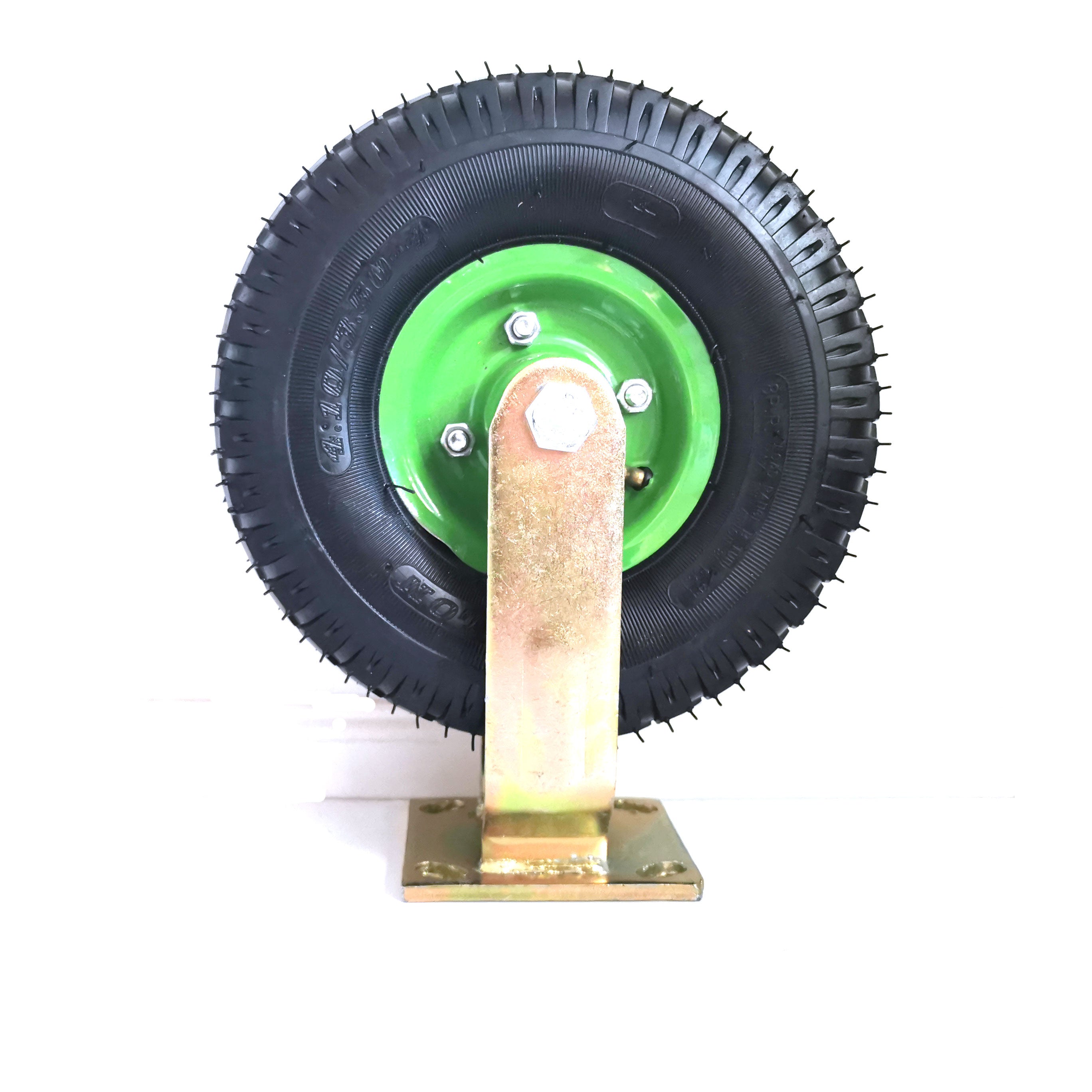 10 Inch Heavy Duty Fixed Castor Wheels with Pneumatic Tires - Universal Replacement Caster for Trolleys, Carts, Wheelbarrows & Industrial Equipment - Ideal for Warehouse, Garden, Workshop and Outdoor Use