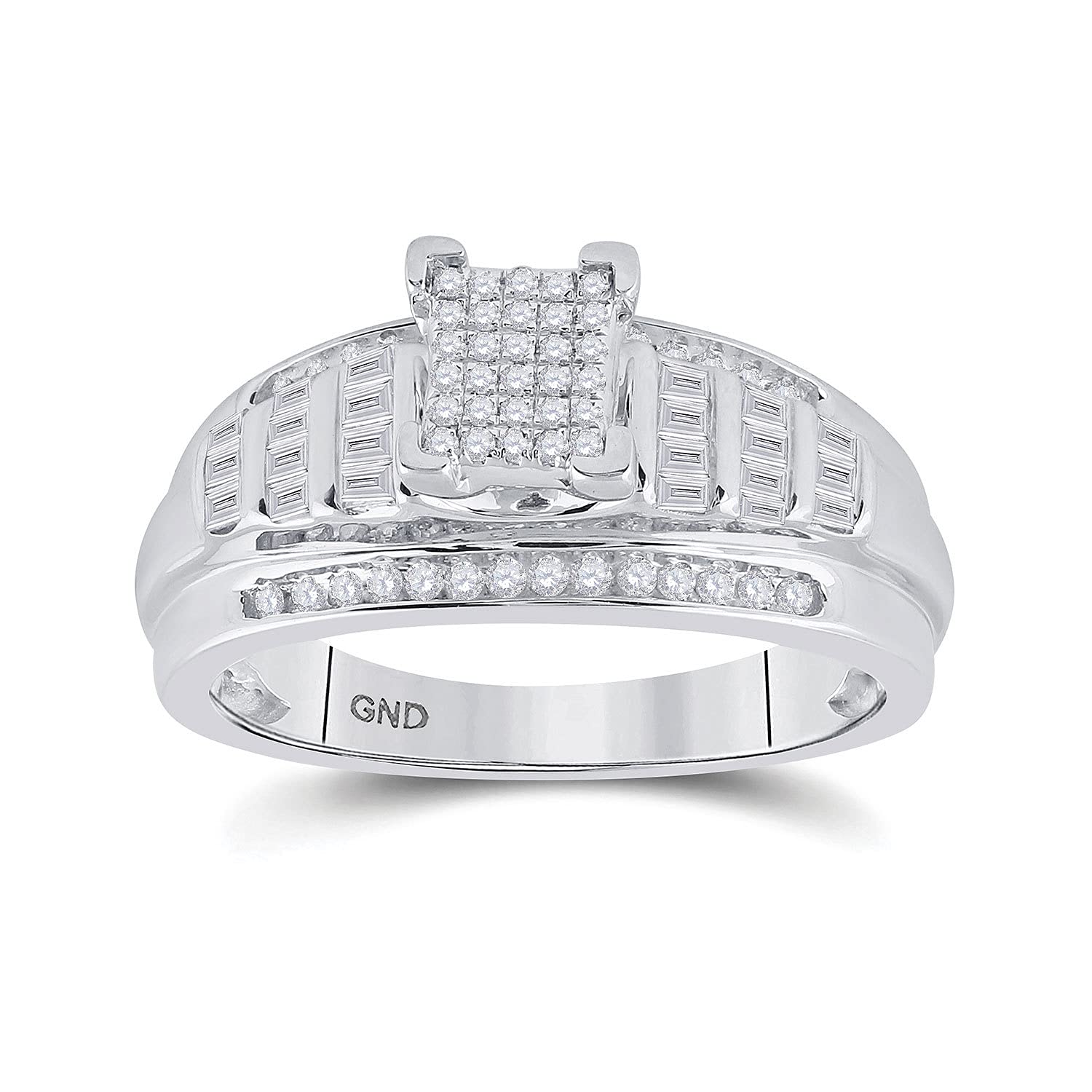 3/8 Cttw Sterling Silver Round Diamond Cluster Bridal Wedding Engagement Ring for Women - Perfect for Proposals, Anniversaries & Special Occasions