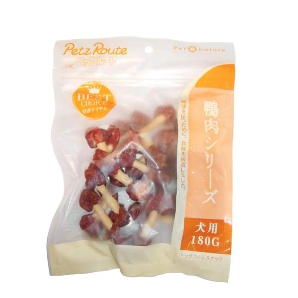 **Petz Route Duck Dumbbell Dog Treats 180g - Natural Protein Snacks for Training & Rewards - Perfect for Small & Medium Dogs**    **使用场景:** Ideal for obedience training, rewarding good behavior, or as a tasty chew treat during playtime.