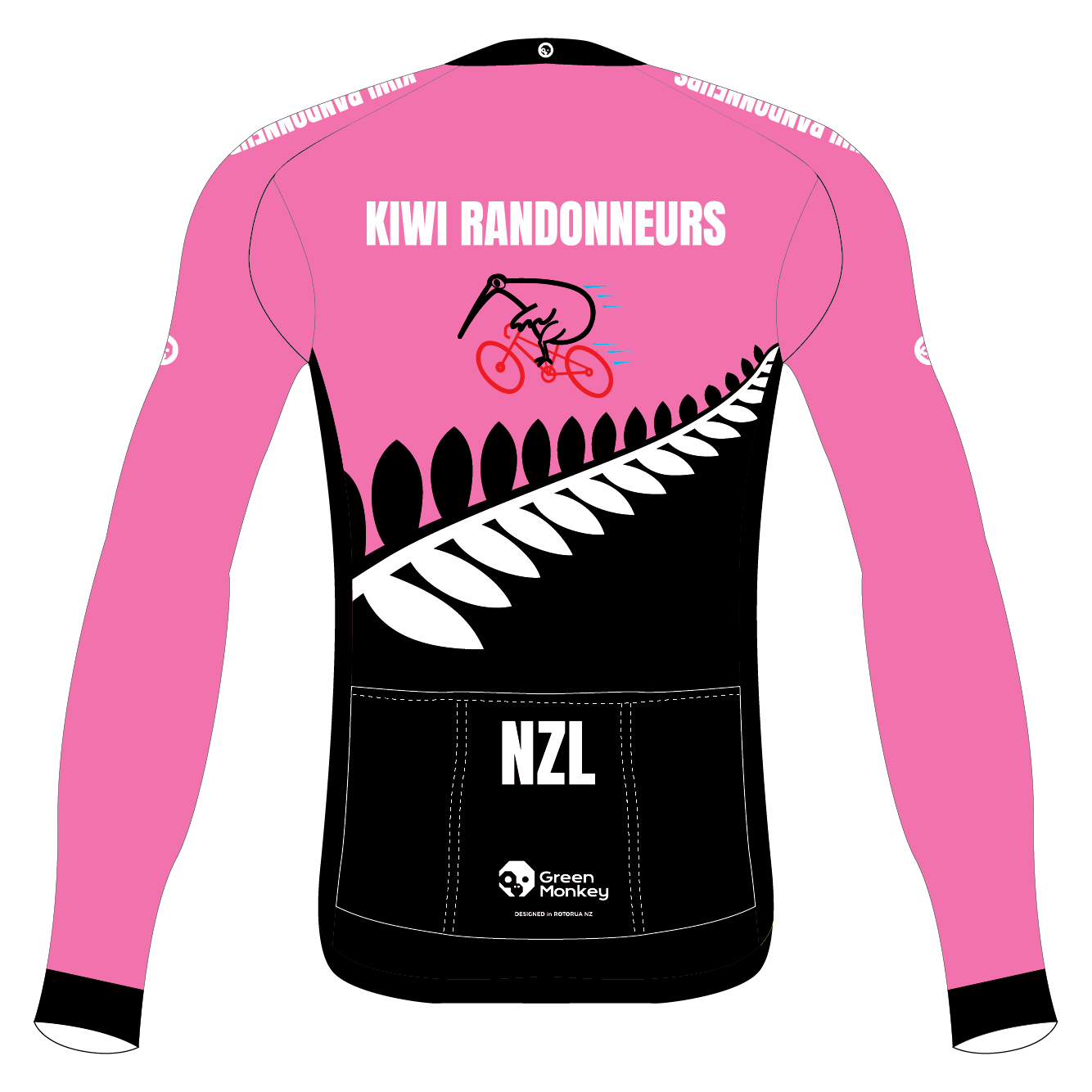 Kiwi Randonneurs Pro Cycling Jersey (J08) - Long Sleeve Breathable Bike Shirt for Men & Women - Perfect for Road Biking, Mountain Cycling & Outdoor Sports