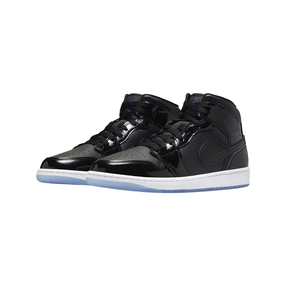 Air Jordan 1 Mid SE Basketball Shoes - Space Jam Black/Dark Concord/White - Men's High-Top Sneakers for Casual Wear & Street Fashion