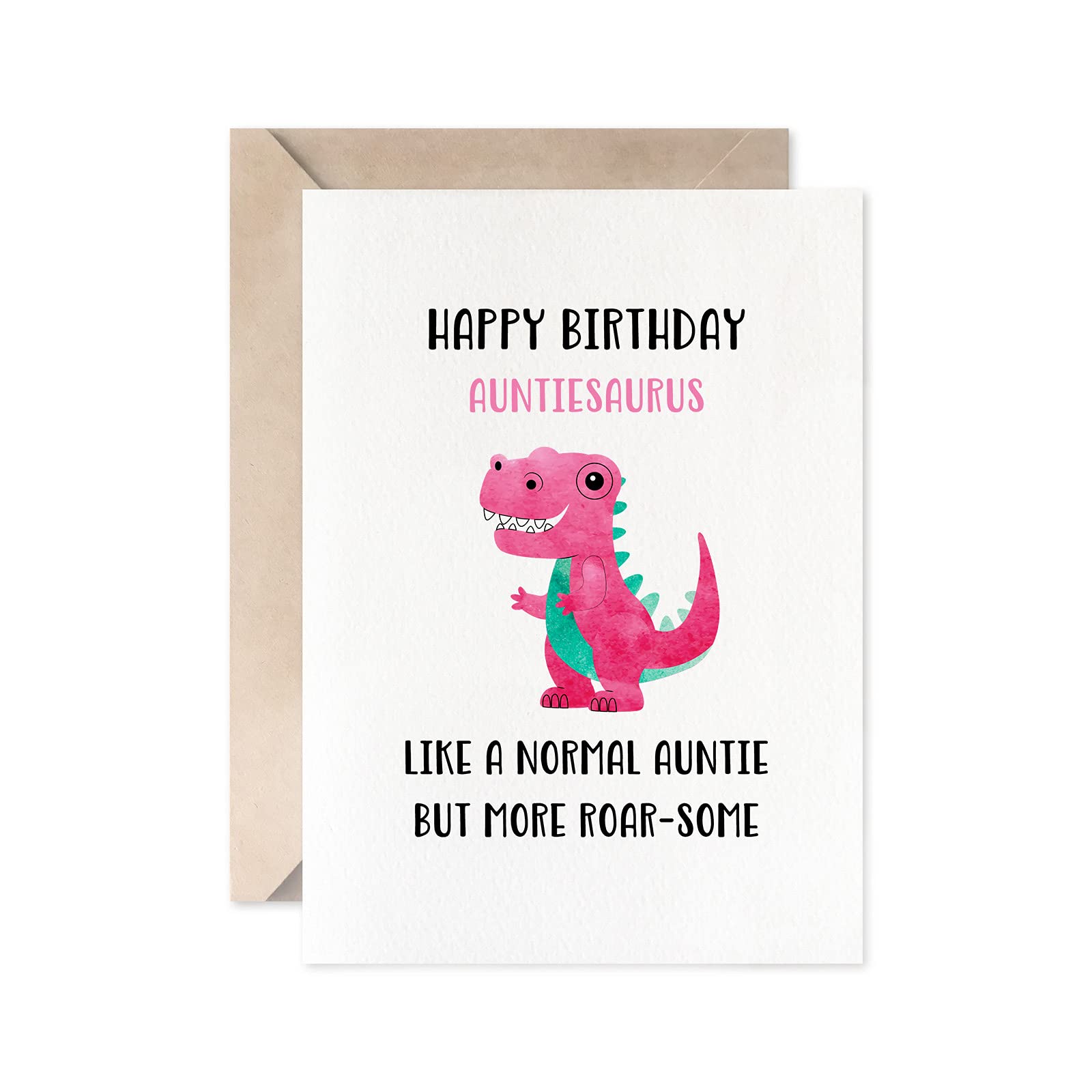 Funny Dinosaur Birthday Card for Aunt - Perfect for Jurassic-Themed Parties