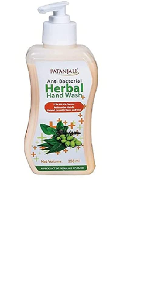 Patanjali Herbal Anti-Bacterial Hand Wash Bottle & Refill Pack Combo - Natural Ayurvedic Hand Soap for Daily Hygiene, Germ Protection - Perfect for Home, Kitchen, Office & Travel Use