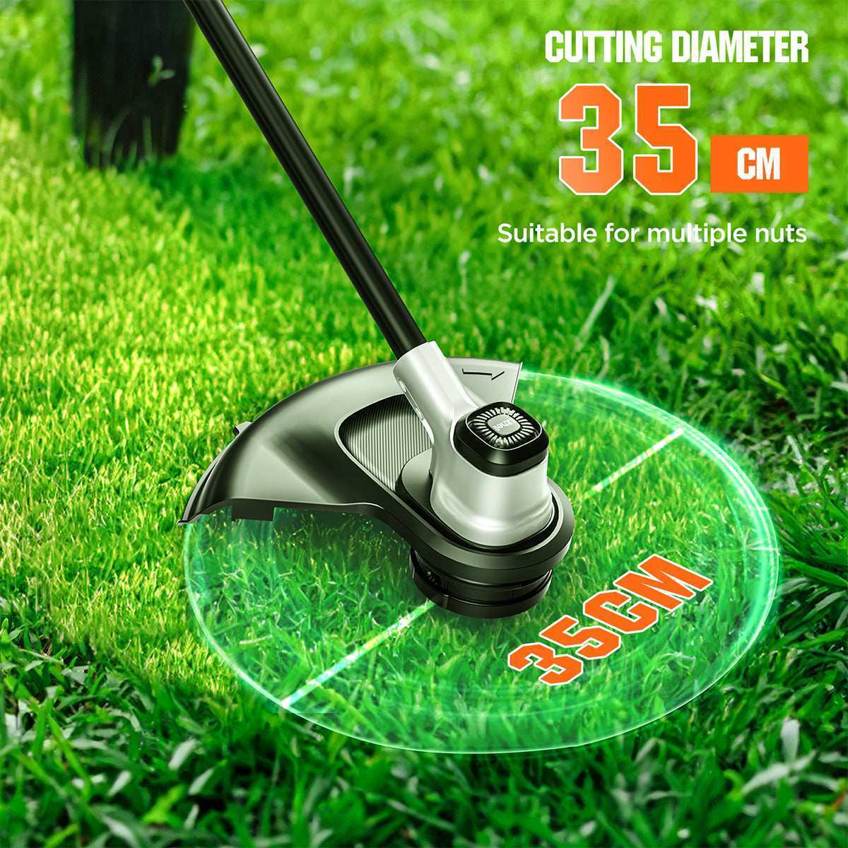Litheli 40V (2x20V) 14-Inch Brushless Cordless String Trimmer - 2-in-1 Battery Powered Grass Trimmer & Weed Wacker with 2.5Ah Lithium-Ion Battery - Perfect for Lawn Care, Yard Maintenance & Landscaping