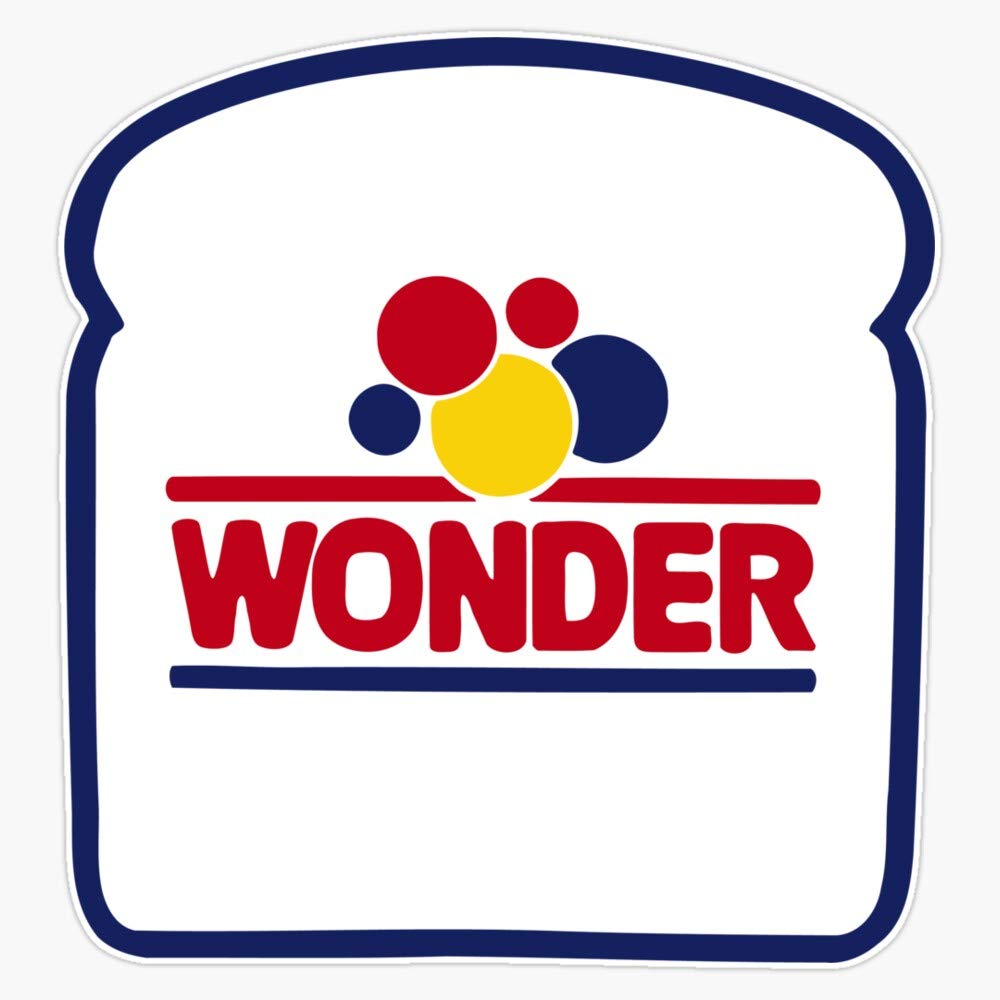 Wonder Bread 3-Pack Vinyl Bumper Stickers - 5 Inch Waterproof Decals for Cars, Laptops & Windows | Fun Retro Foodie Decor