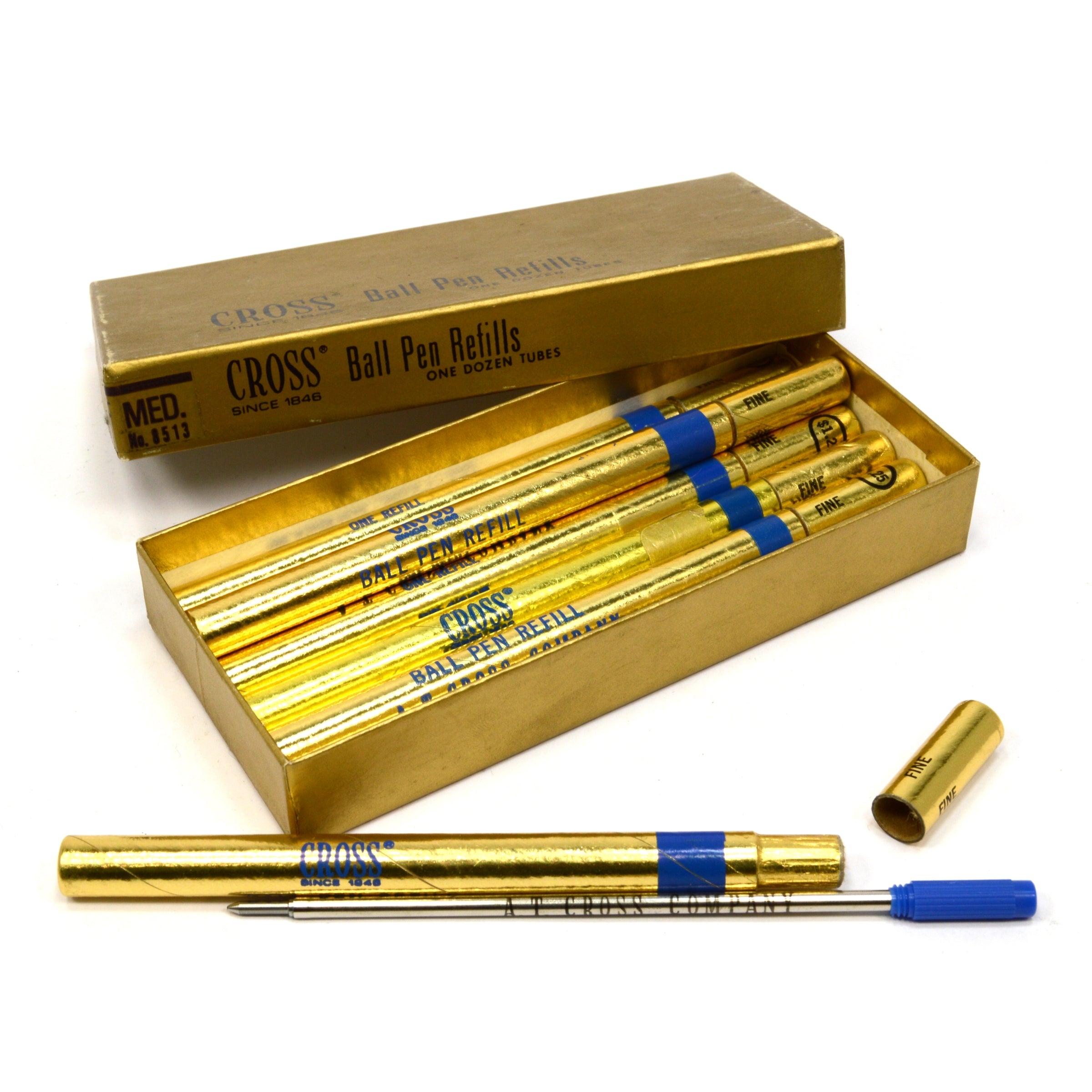 Cross Ballpoint Pen Refills & Pencil Lead Set - 8512 Blue & 8513 Black Ink Refills with Erasers - Perfect for Office, School & Home Writing Needs