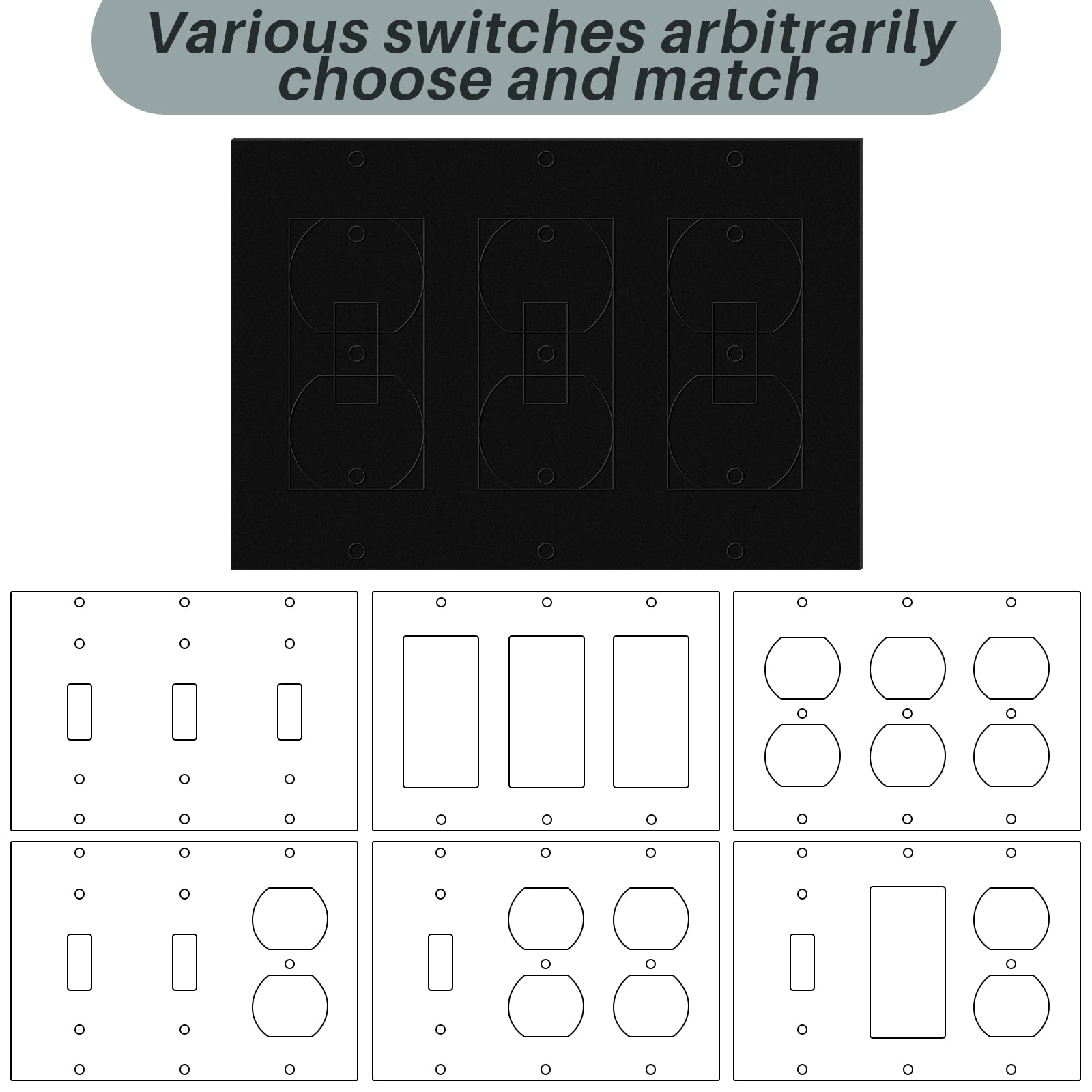 Tondiamo 20-Pack Black Wall Insulation Gaskets - Rectangle Electrical Outlet Sealers, Weatherproof Foam Gasket for Switch Plates & Covers - Energy Saving, Draft Stopper for Home & Office Use