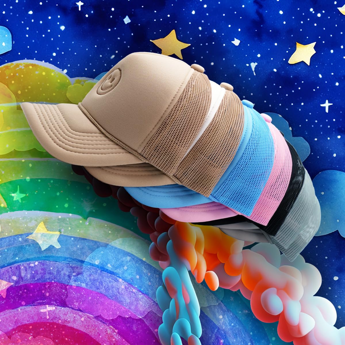 Happy Kid - Premium Child Foam Trucker Hat Snapback | Adjustable Baseball Cap for Boys & Girls | Perfect for Outdoor Play, Sports & Sun Protection