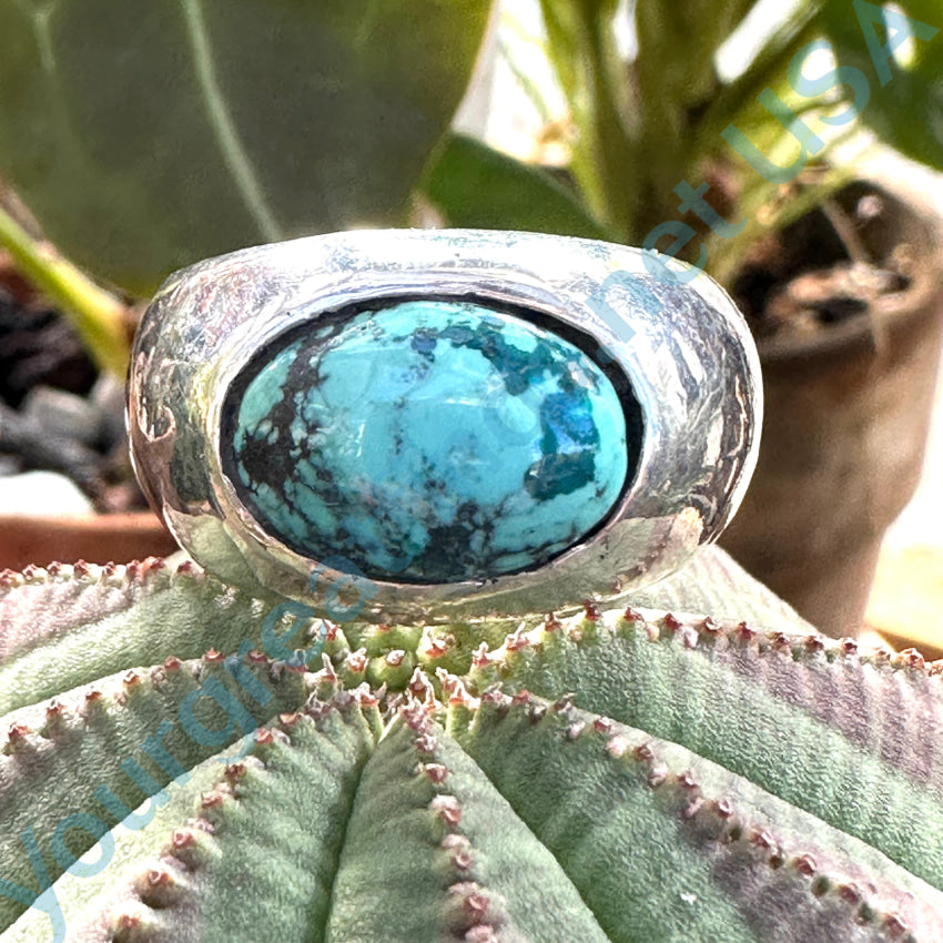 Unique Sterling Silver Ring with Turquoise Stone - Size 11 | Handmade Jewelry for Women, Boho Chic Accessories, Perfect for Weddings & Everyday Wear