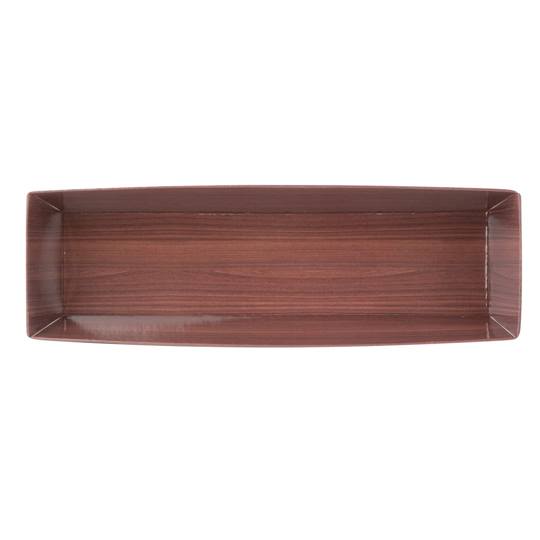 Restaurantware Matsuri Vision 6.5 x 1.7 x 1.4 Inch Disposable Sushi Trays - 100 Greaseproof Wood Grain Paper Sushi Containers for Appetizers, Desserts & Takeout (Lids Sold Separately) | Perfect for Japanese Restaurants, Catering & Food Delivery