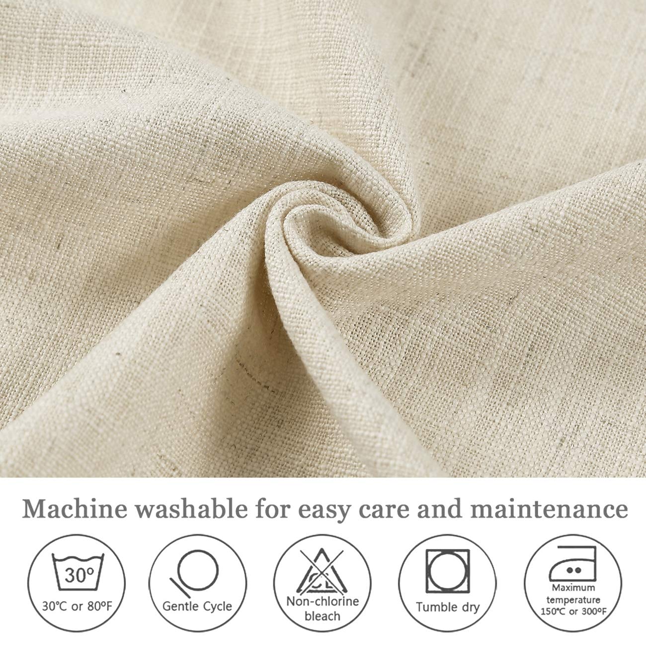 Frelement Breathable Faux Linen Blackout Curtains - Noise Reducing Thermal Insulated Drapes with 4-in-1 Header for Bedroom, Living Room & Office (52x96 Inches, Sand Beige) - Perfect for Light Control, Privacy & Energy Savings