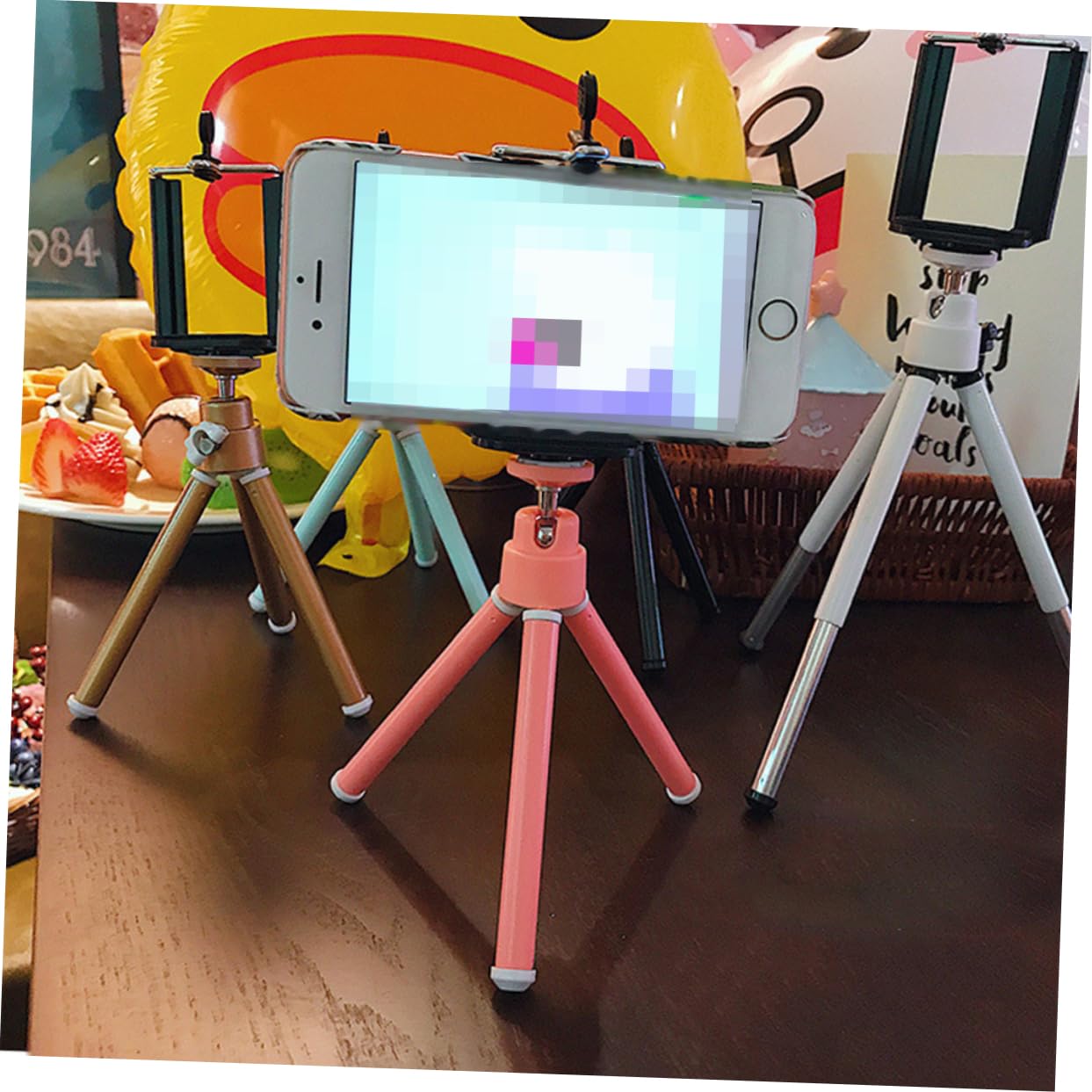 DOITOOL 2-Section Lightweight Compact Phone Tripod Stand - Adjustable Desktop Tripod for iPhone, Android, Samsung Smartphones - Perfect for Vlogging, Live Streaming, Photography & Video Recording