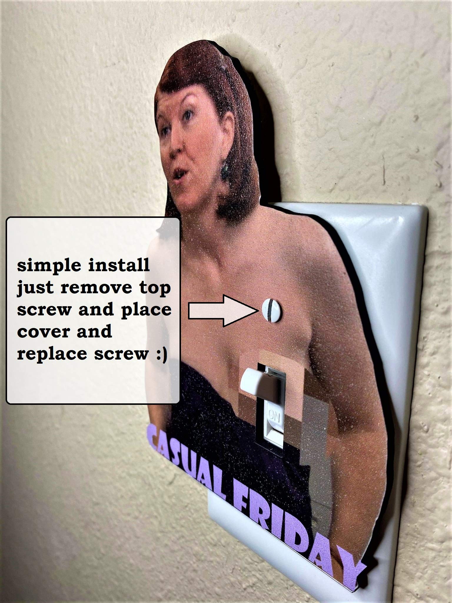 Funny Office Light Switch Cover - Meredith Palmer 'Casual Friday' Design - Standard Size 4.5 x 2.75 Inches - Perfect for Home, Office & Dorm Decor