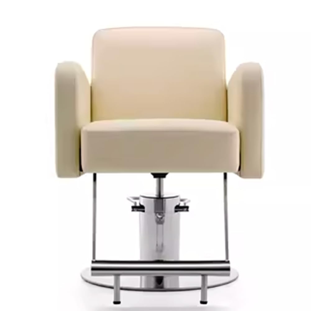 Professional Hydraulic Barber Chair for Hair Stylists - Heavy Duty Salon Chair with Adjustable Height for Hair Cutting, Styling & Spa Treatments - Perfect for Barbershops, Salons & Home Use (White)