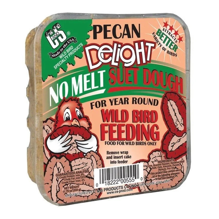 Premium Pecan Delight Suet Cakes for Wild Birds - High Energy Bird Food for Woodpeckers, Nuthatches & Chickadees - Perfect for Backyard Bird Feeders in Winter & Cold Weather