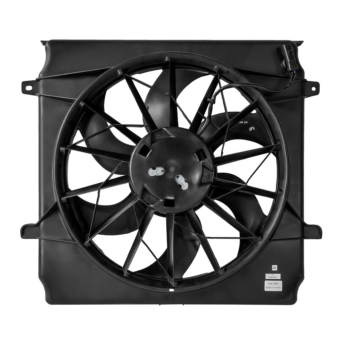 DNA MOTORING OEM-RF-0039 High Performance Radiator Cooling Fan Assembly - Direct Replacement for Jeep Liberty 2002-2007 3.7L Engines | Improved Cooling Efficiency | Factory Style Black Fan | Perfect for Off-Roading & Hot Weather Driving