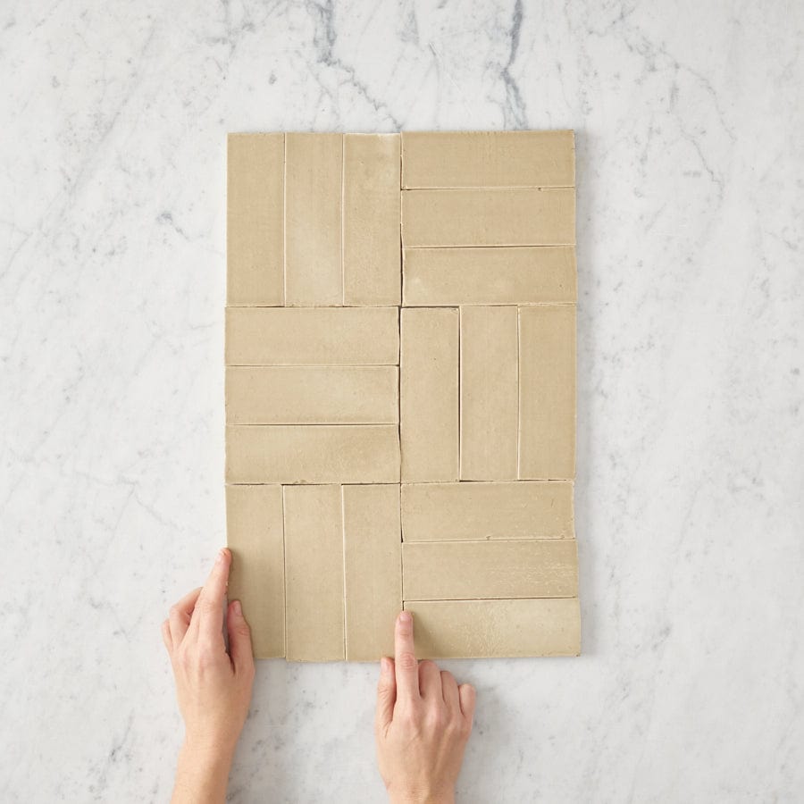 Premium Noosa Gloss Zellige Beige Subway Tile - 3x6 Inch Ceramic Wall & Backsplash Tiles - Perfect for Kitchen, Bathroom & Fireplace Renovation