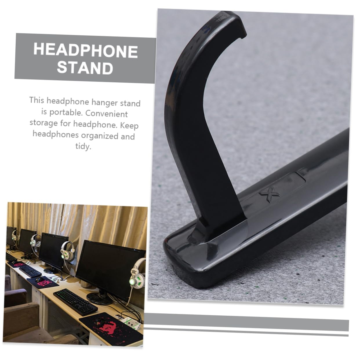 OSALADI 6-Pack Headset Stand - Adjustable Gaming Headphone Holder with Non-Slip Base, Headphone Hanger Rack for Desk Organization - Perfect for Gamers, Streamers & Home Office Setup