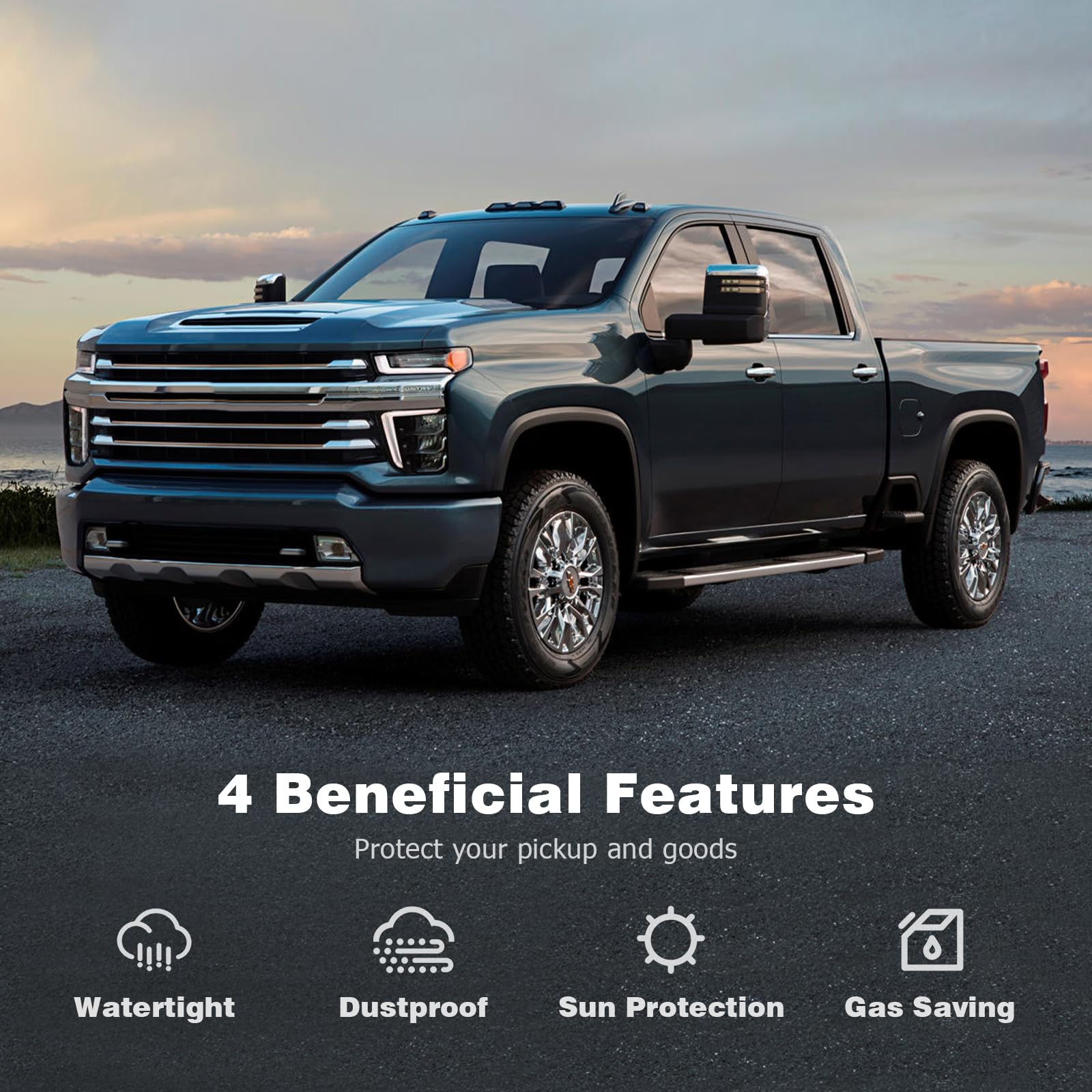 Logan Soft Tri-Fold Tonneau Cover for 2019-2025 Chevrolet Silverado & GMC Sierra 1500 (5.8ft/69.9