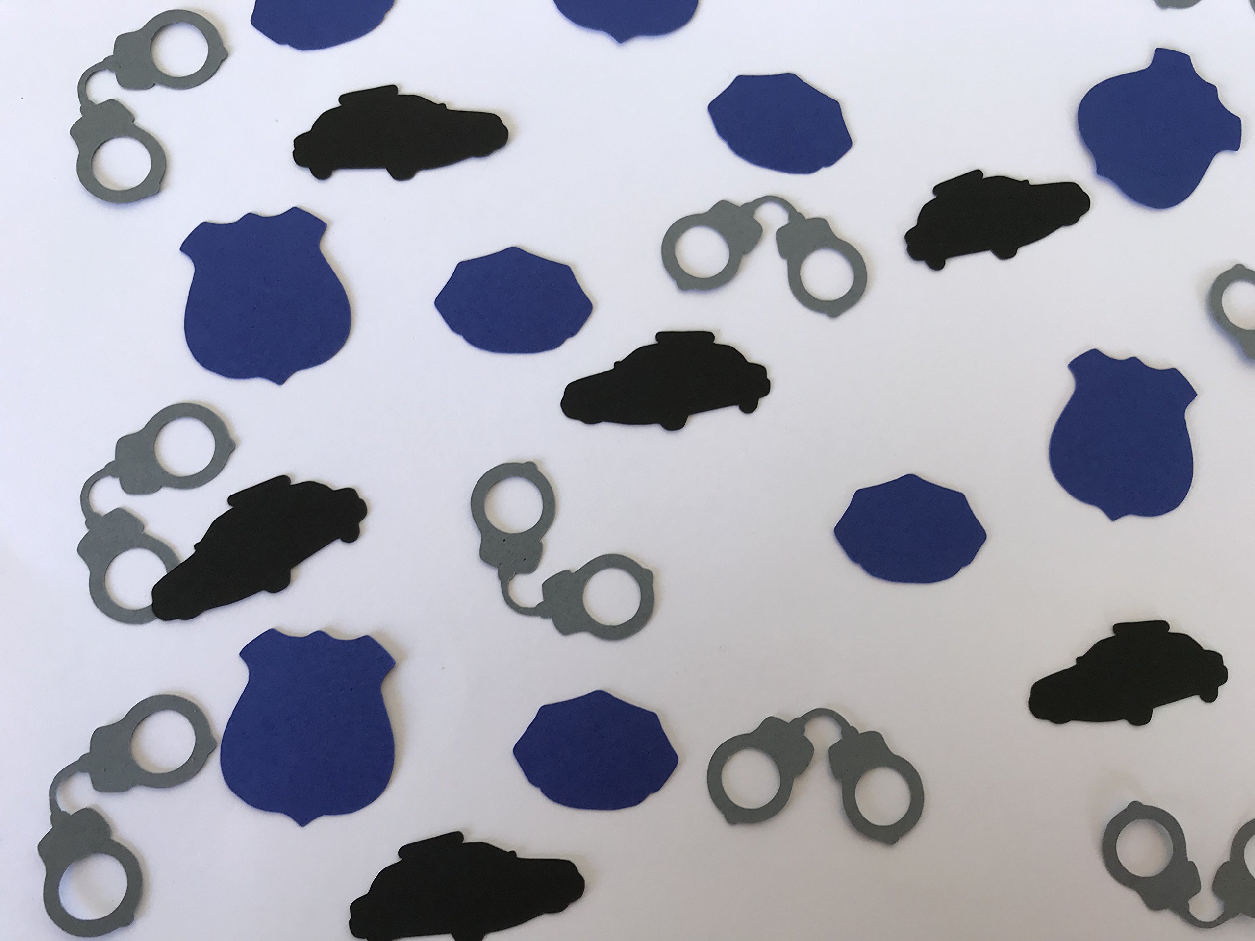 Police Confetti - 200pcs Blue & Black Police Birthday Party Decorations for Police Retirement, Graduation & Themed Events