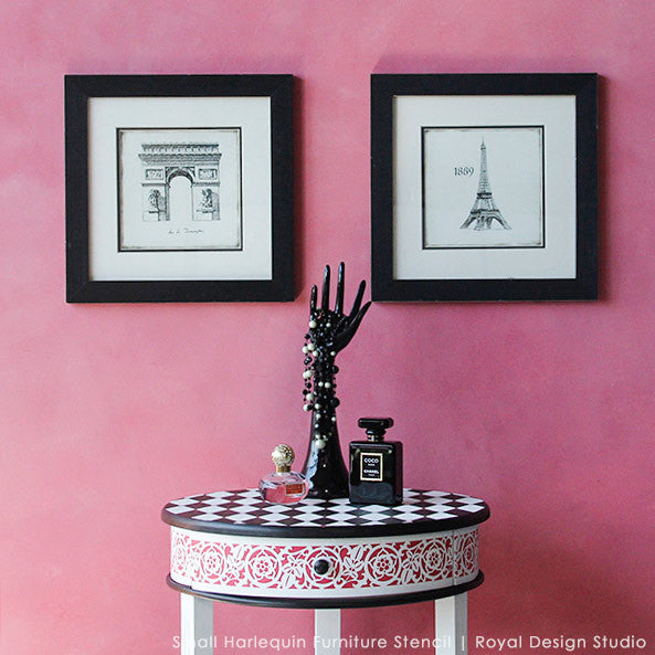 Harlequin Furniture Stencil - Reusable DIY Painting Template for Wood, Metal & Fabric - Perfect for Home Decor, Crafts & Upcycling Projects