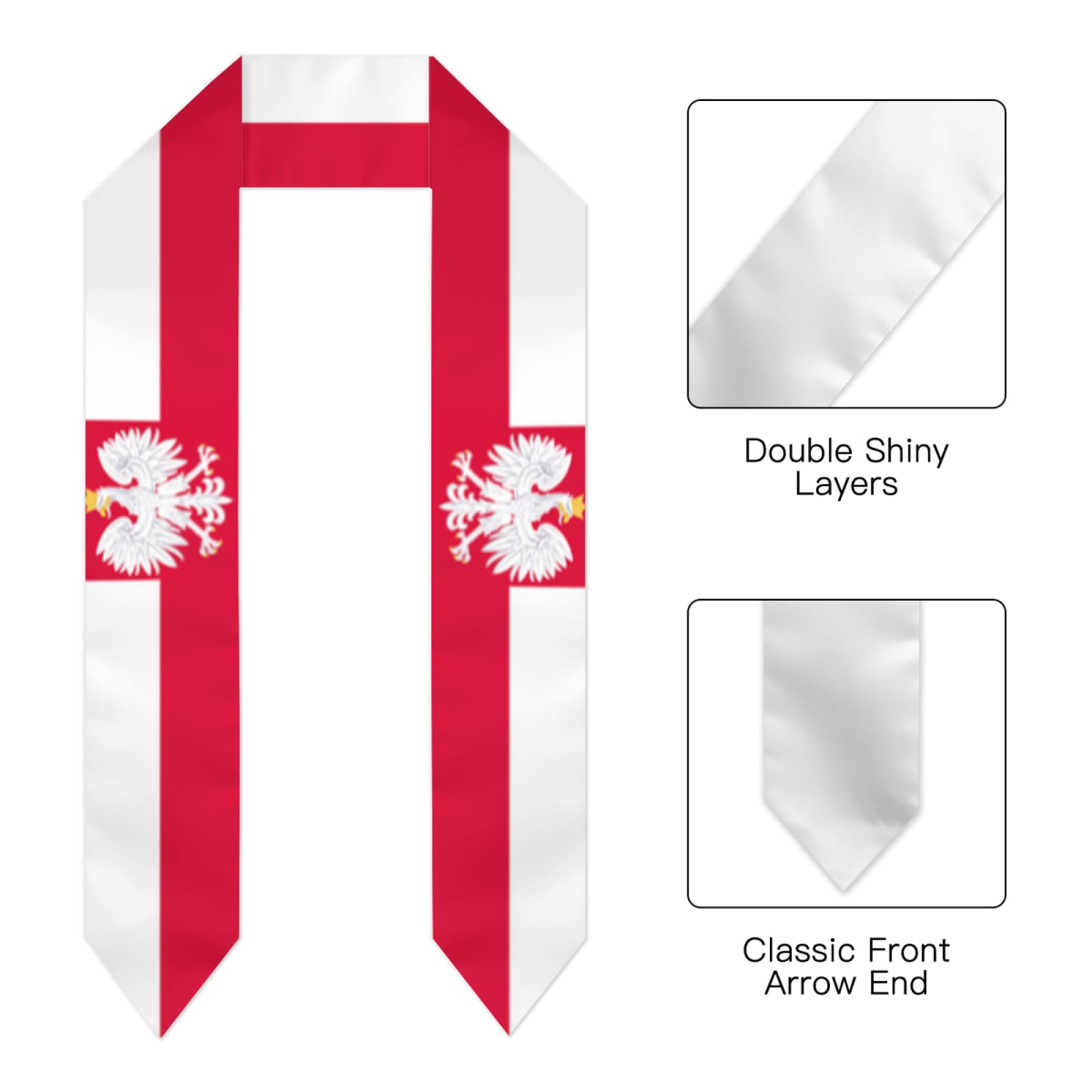 2024 Graduation Stole - 72 Inch International Student Graduation Sash & Shawl for Study Abroad - Perfect for Commencement Ceremonies, Photo Shoots & Alumni Events