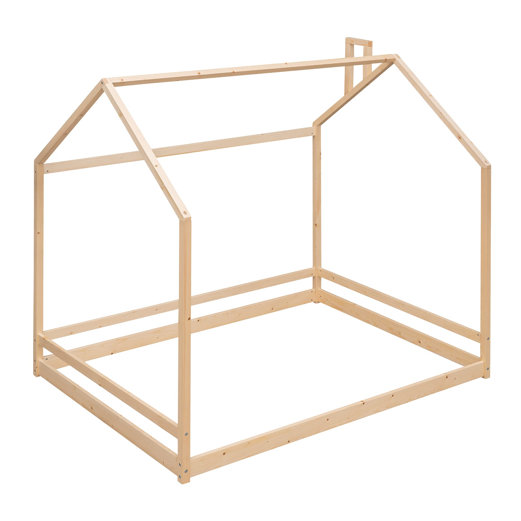 Bellemave Montessori Floor Bed for Toddlers - Natural Wood Kids Bed Frame for Boys & Girls - Safe Low Bed for Child's Bedroom, Playroom, or Montessori Classroom