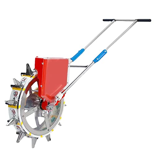 Metal Precision Garden Seeder - Hand-Push Wheat, Corn, Cotton, Soybean & Peanut Planter with 16 Openings | No Pressure Wheels | Ideal for Home Gardens & Small Farms | Perfect for Planting Vegetables, Grains & Legumes